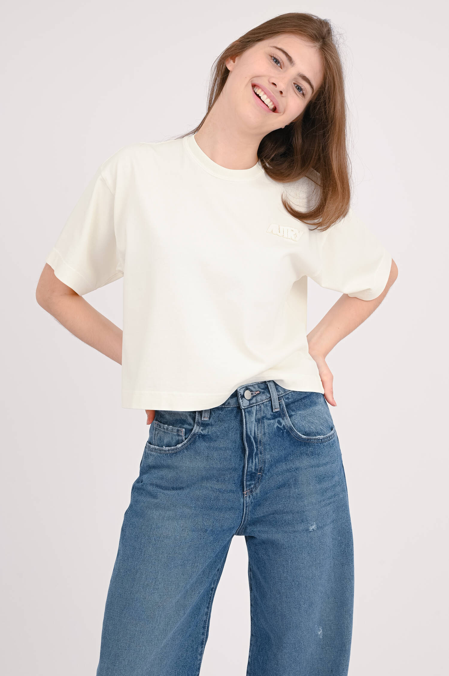 Cropped Shirt in Creme