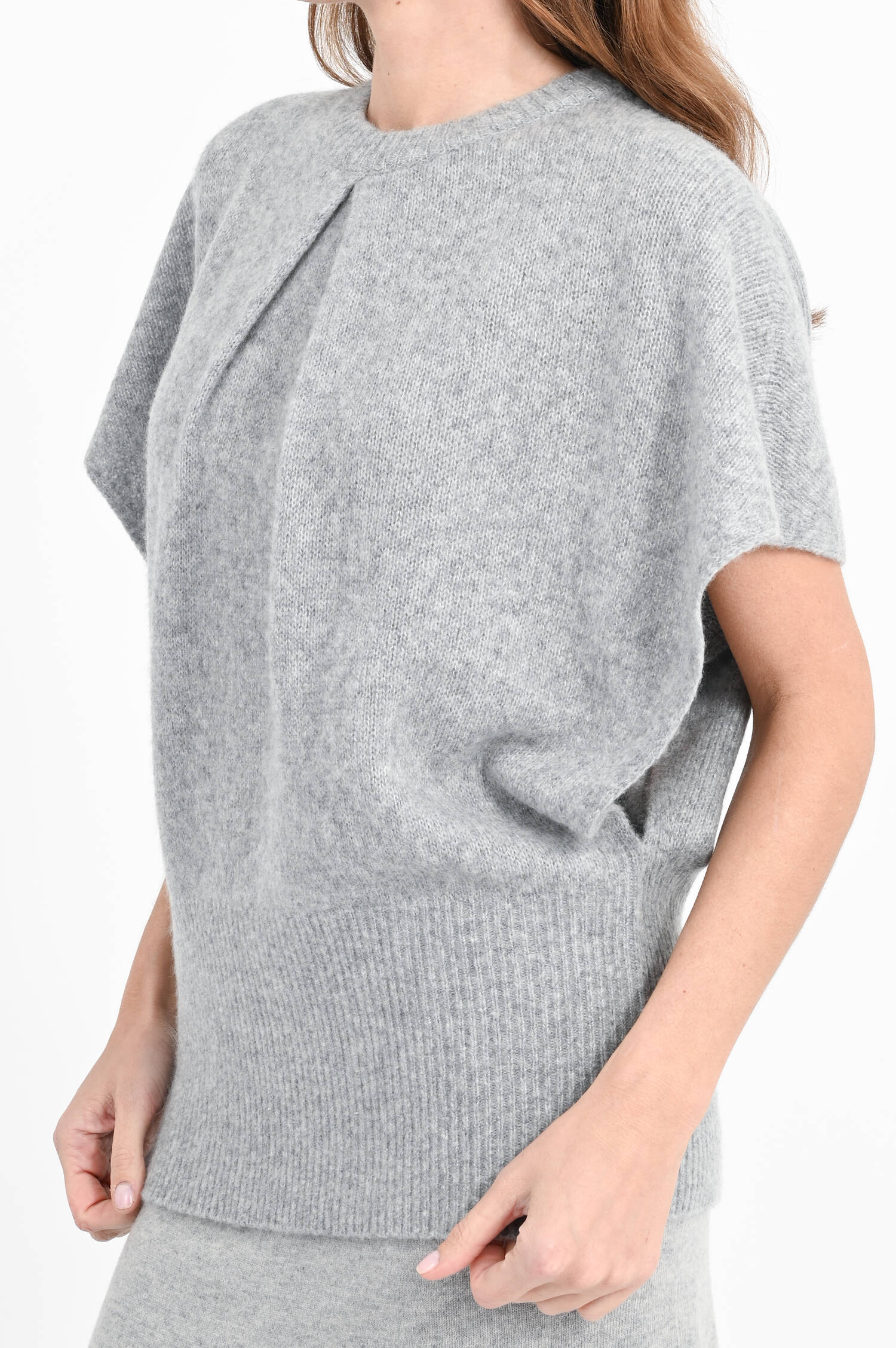 Cashmere-Seiden-Pullunder in Grau