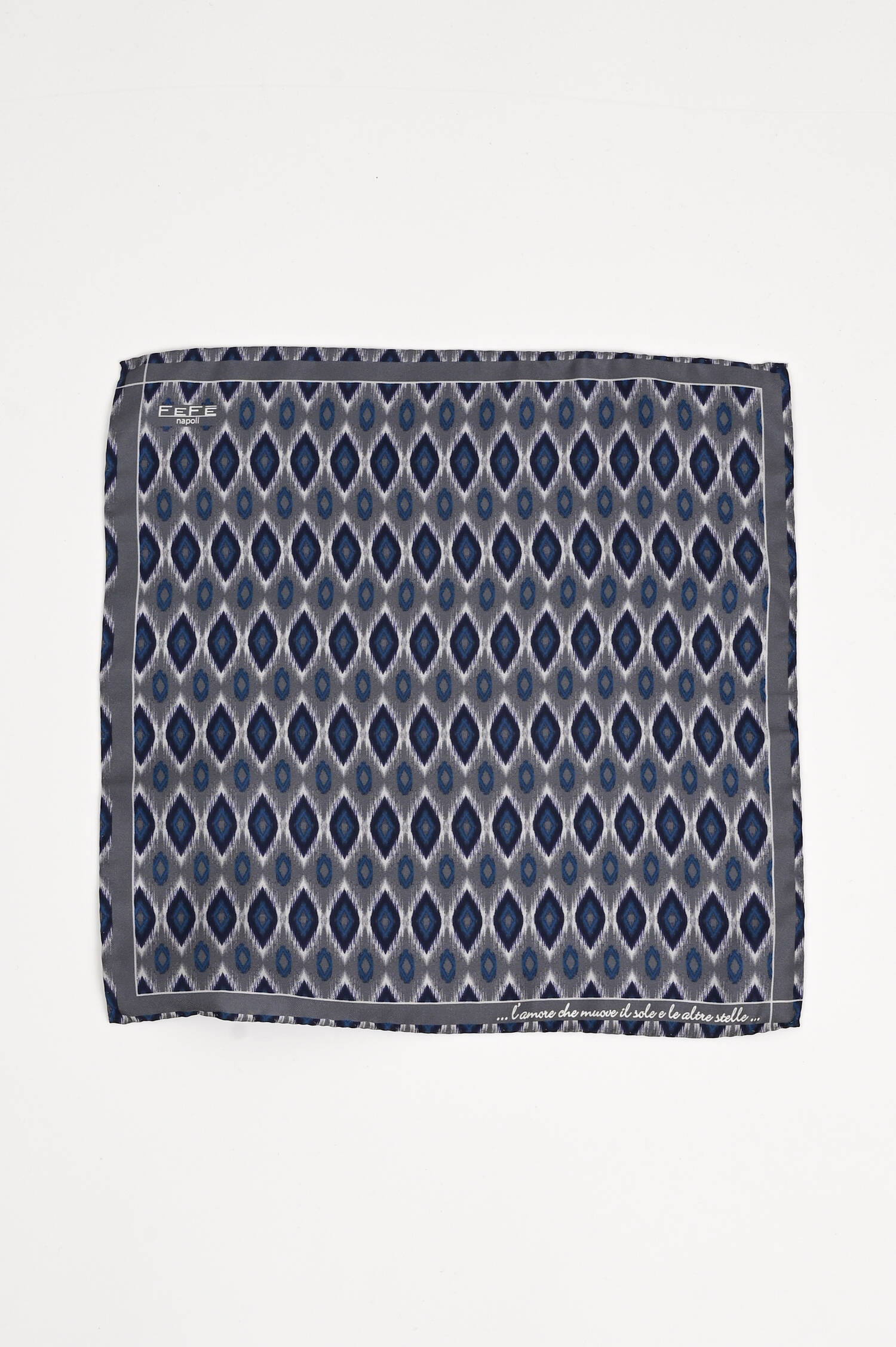 Einstecktuch mit Etno Print in Grau