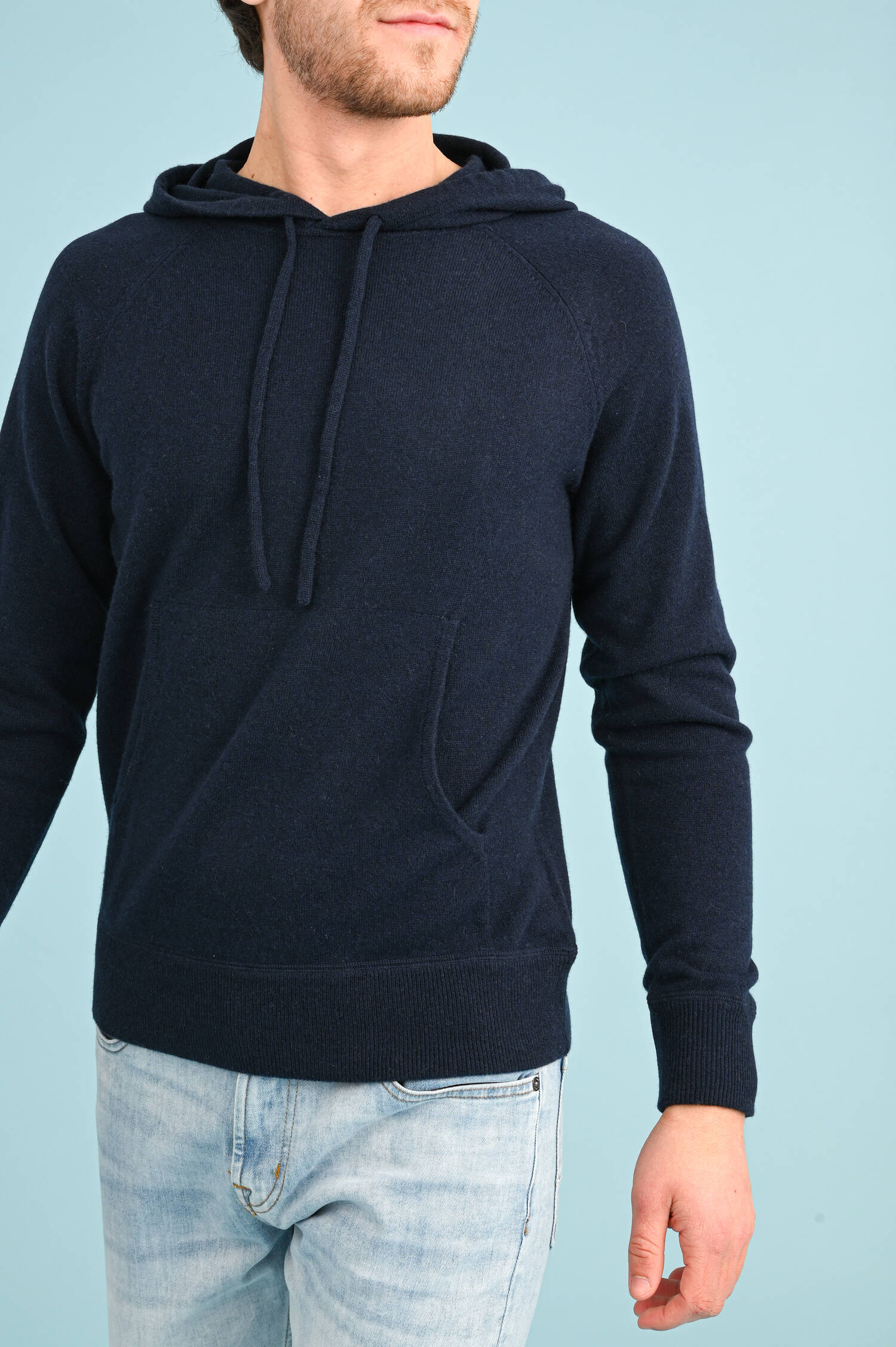 Cashmere Hoodie in Navy