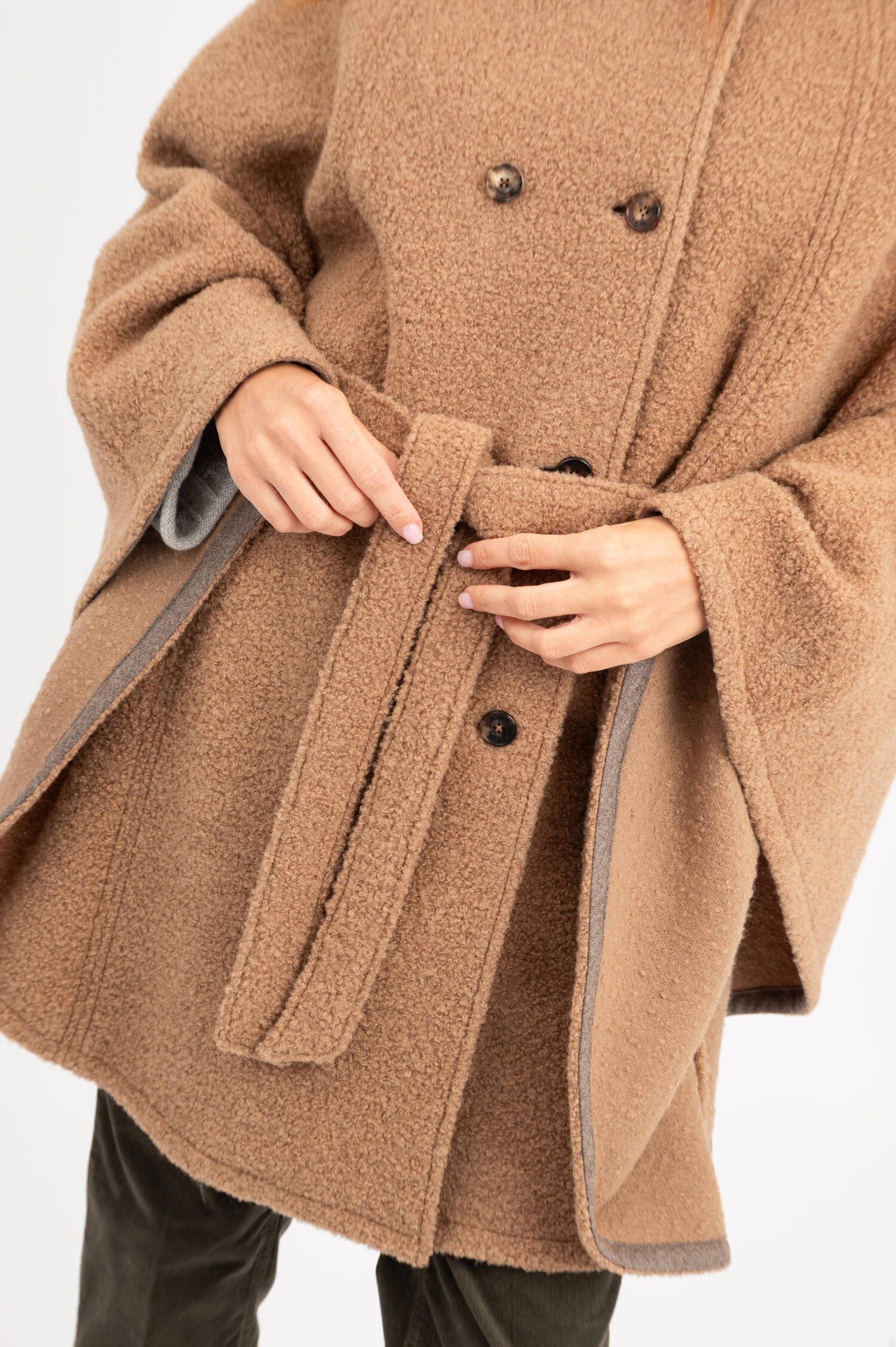 Woll-Poncho FRANZISKA in Braun