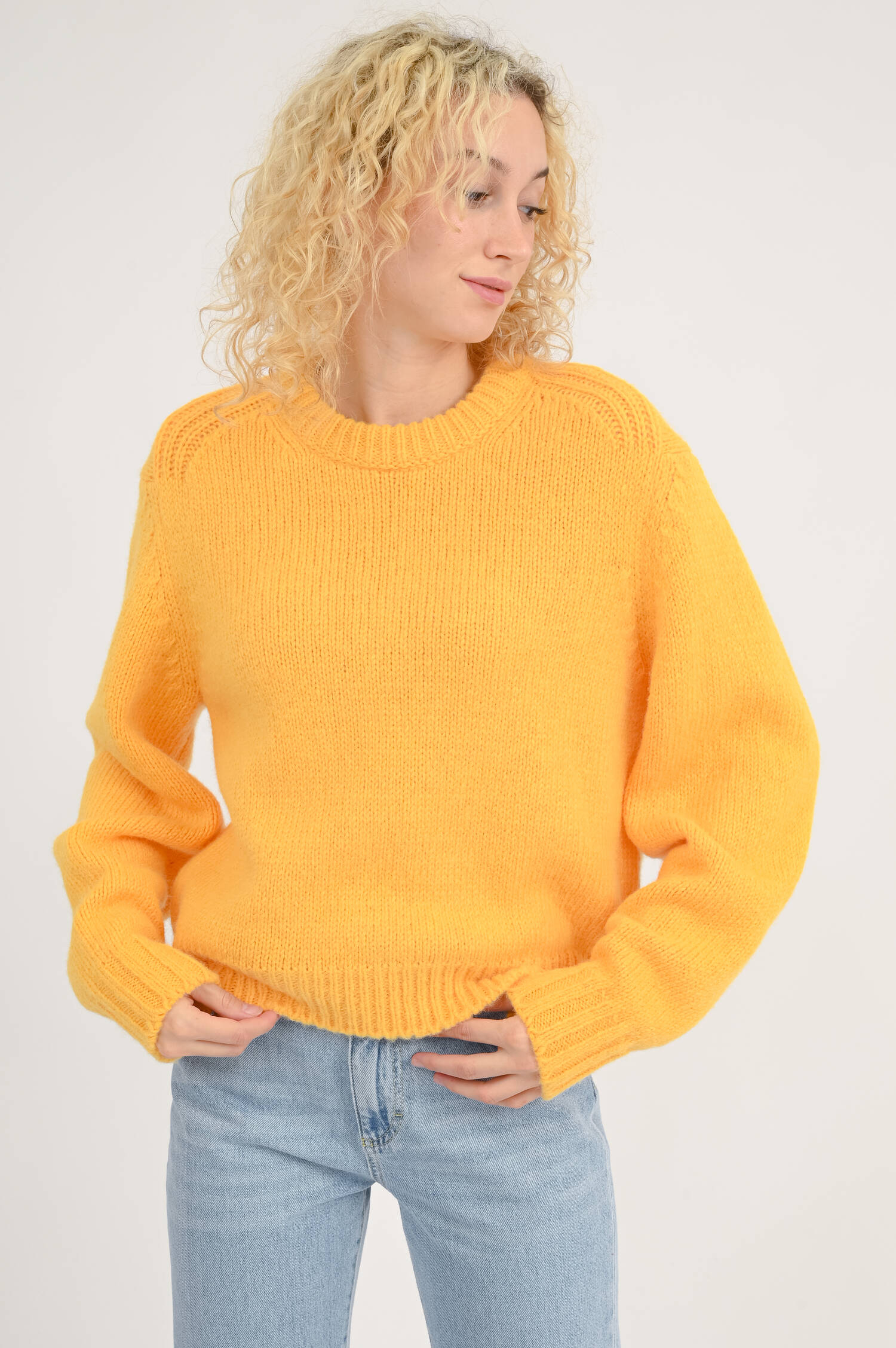 Pullover aus Alpaka-Mix in Gelb