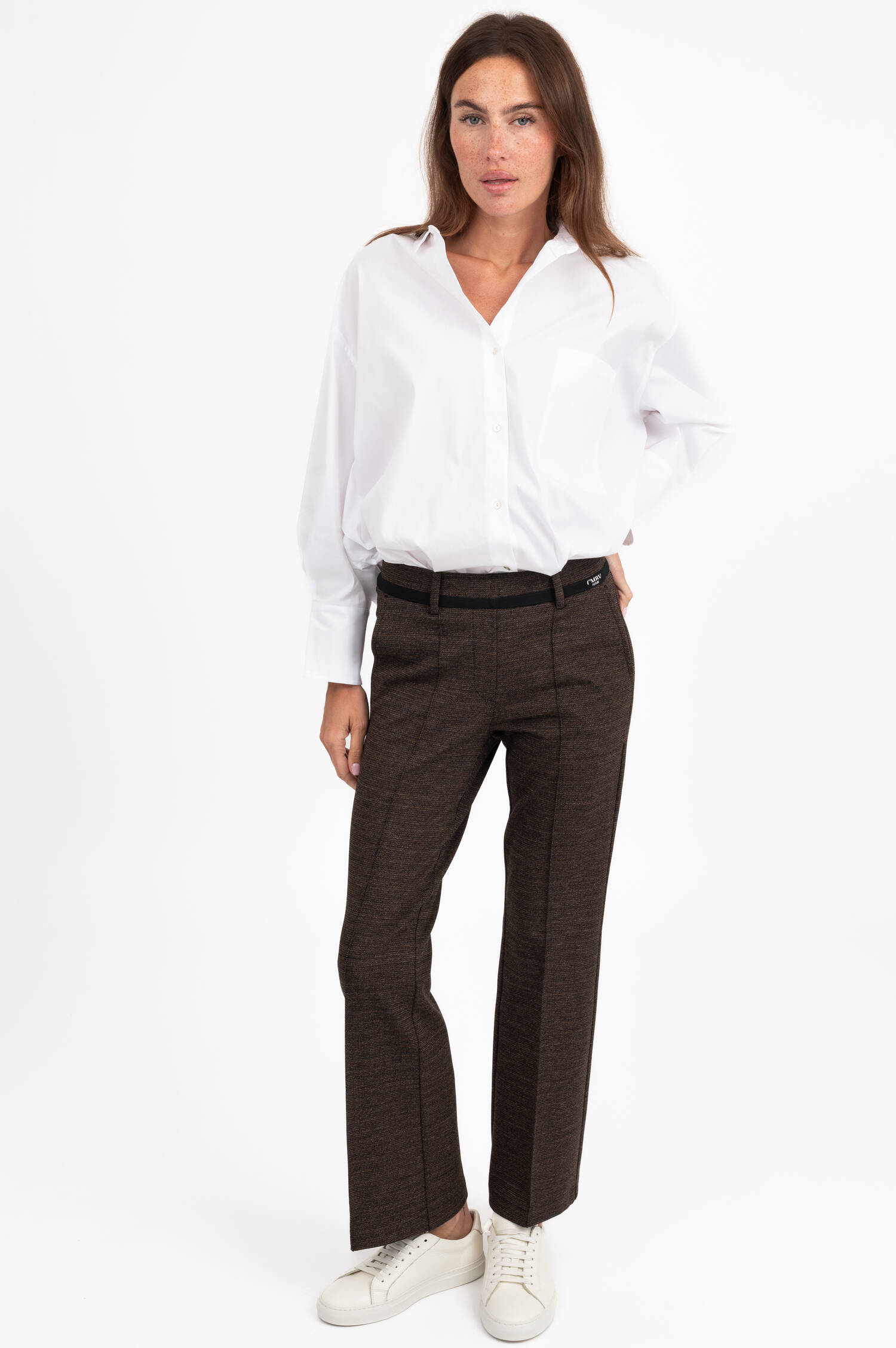 Jersey-Tweed-Hose in Braun