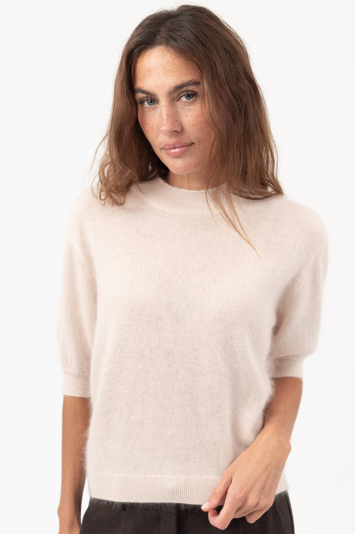 Woll-Cashmere-Pullover in Beige Woll-Cashmere-Pullover in Beige