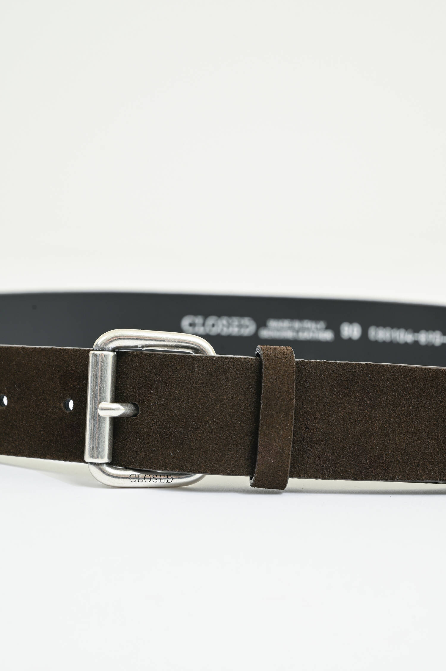 Gürtel aus Velour-Leder in Espresso Braun