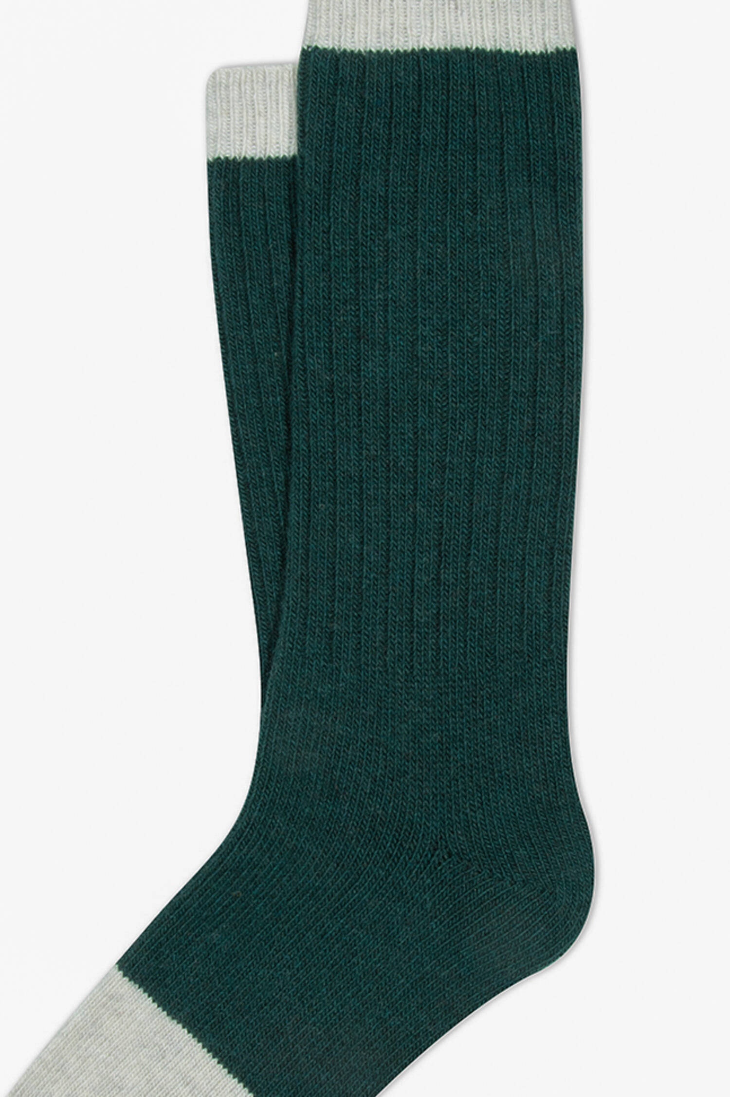 Socken SURREY in Dunkelgrün/Natur