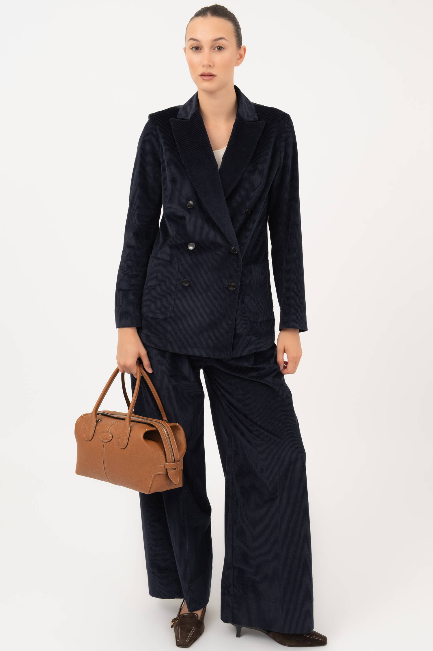Genarbte Leder-Bowling-Bag in Braun Genarbte Leder-Bowling-Bag in Braun