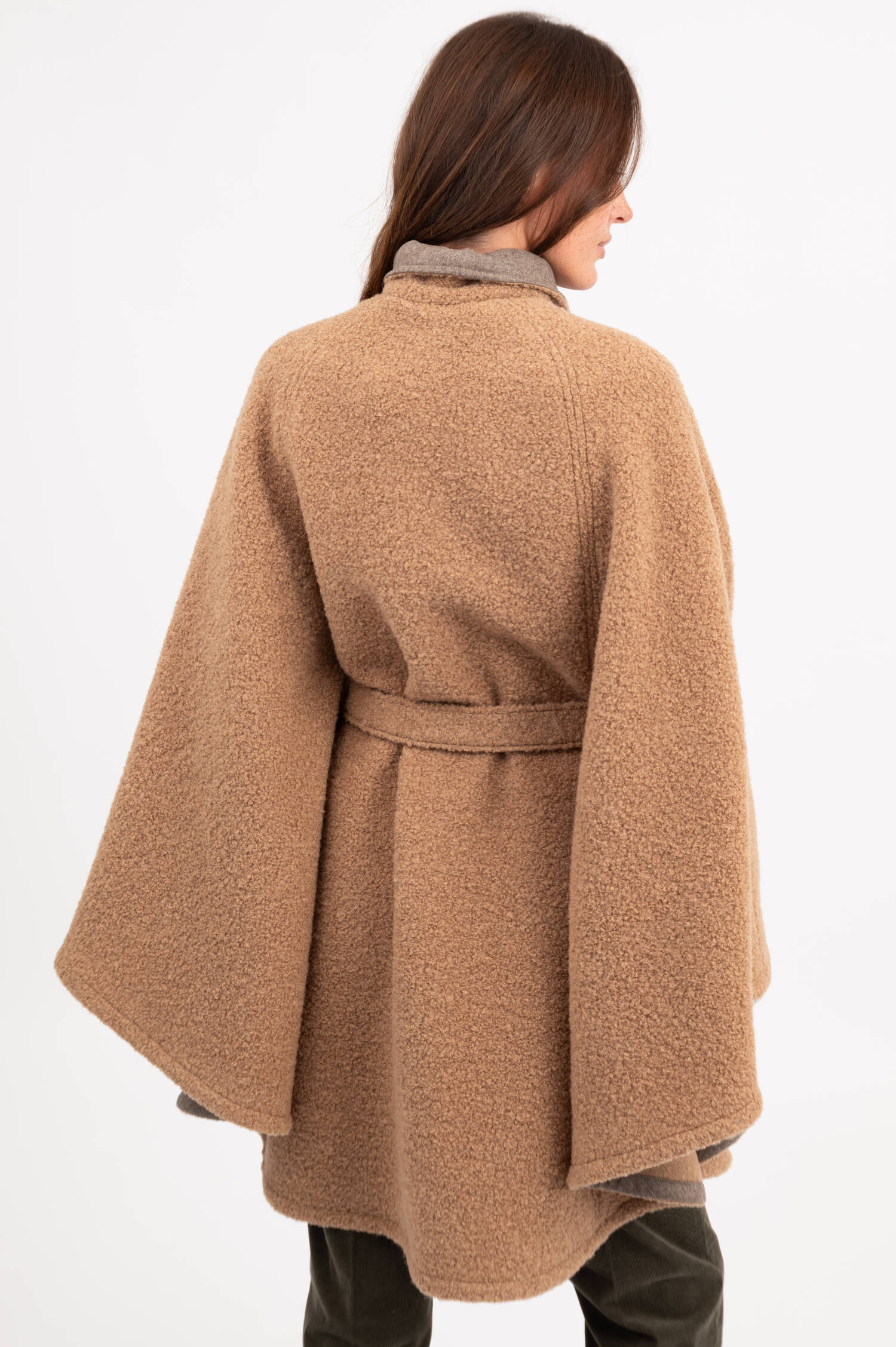 Woll-Poncho FRANZISKA in Braun