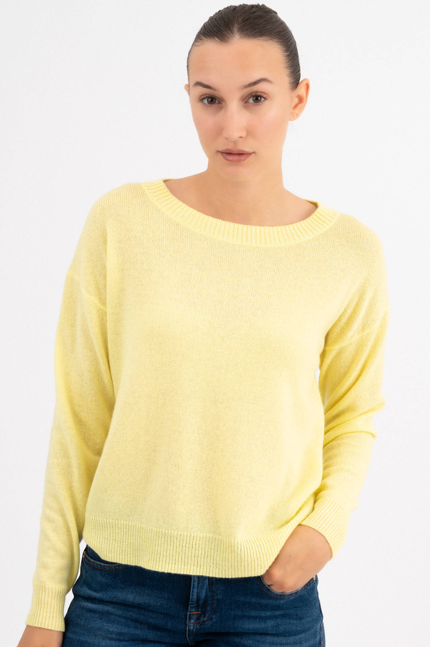 Cashmere-Pullover in Pastellgelb Cashmere-Pullover in Pastellgelb