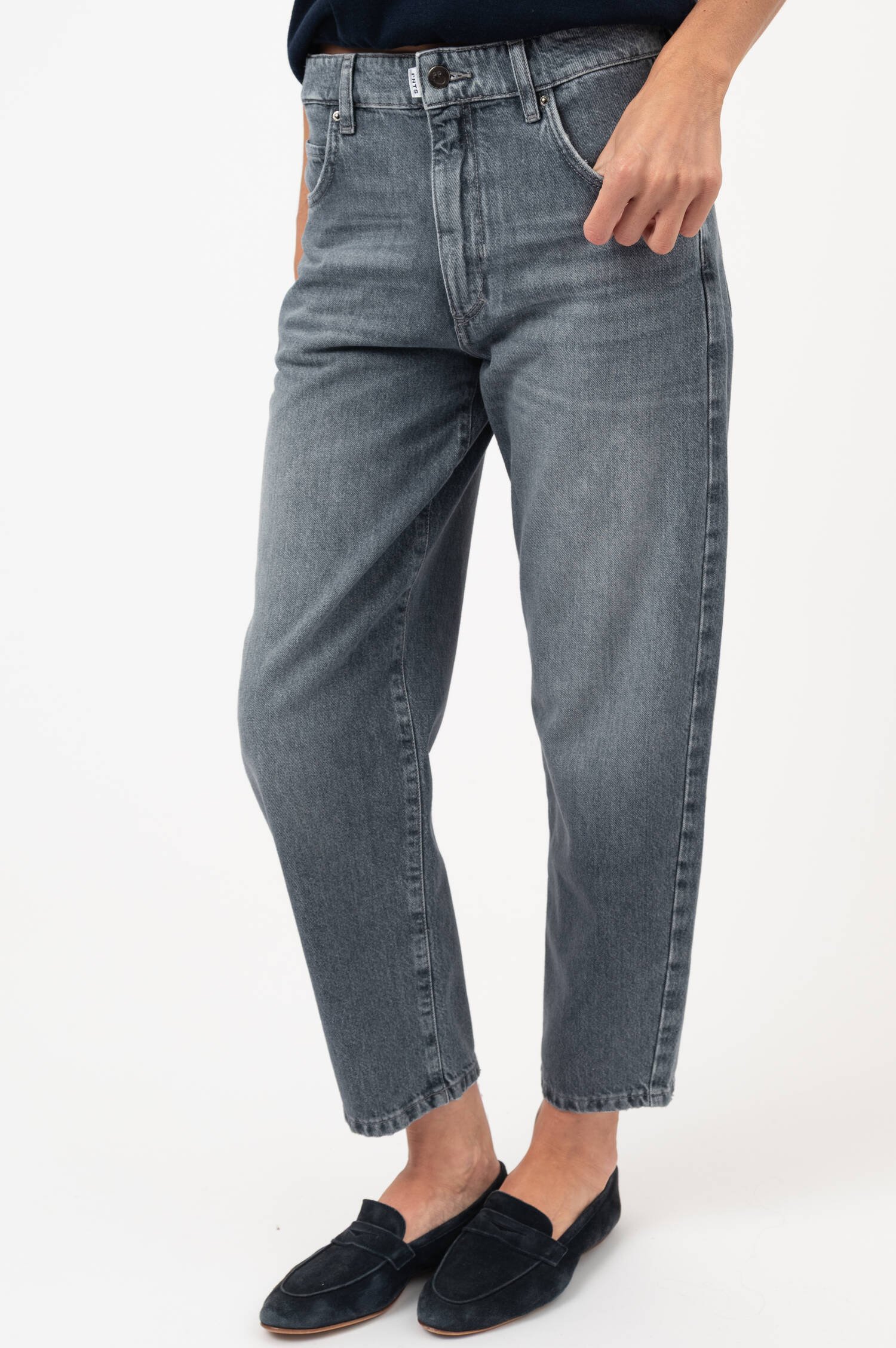 Cropped Leg Jeans THE O-SHAPE in Dunkelgrau