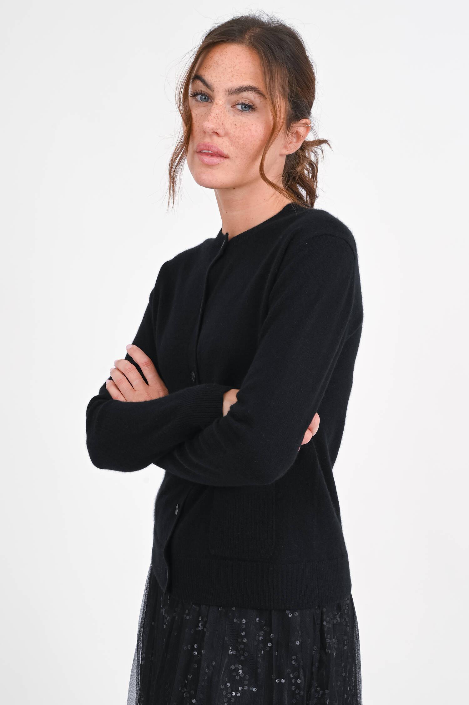 Strickjacke aus Cashmere in Schwarz