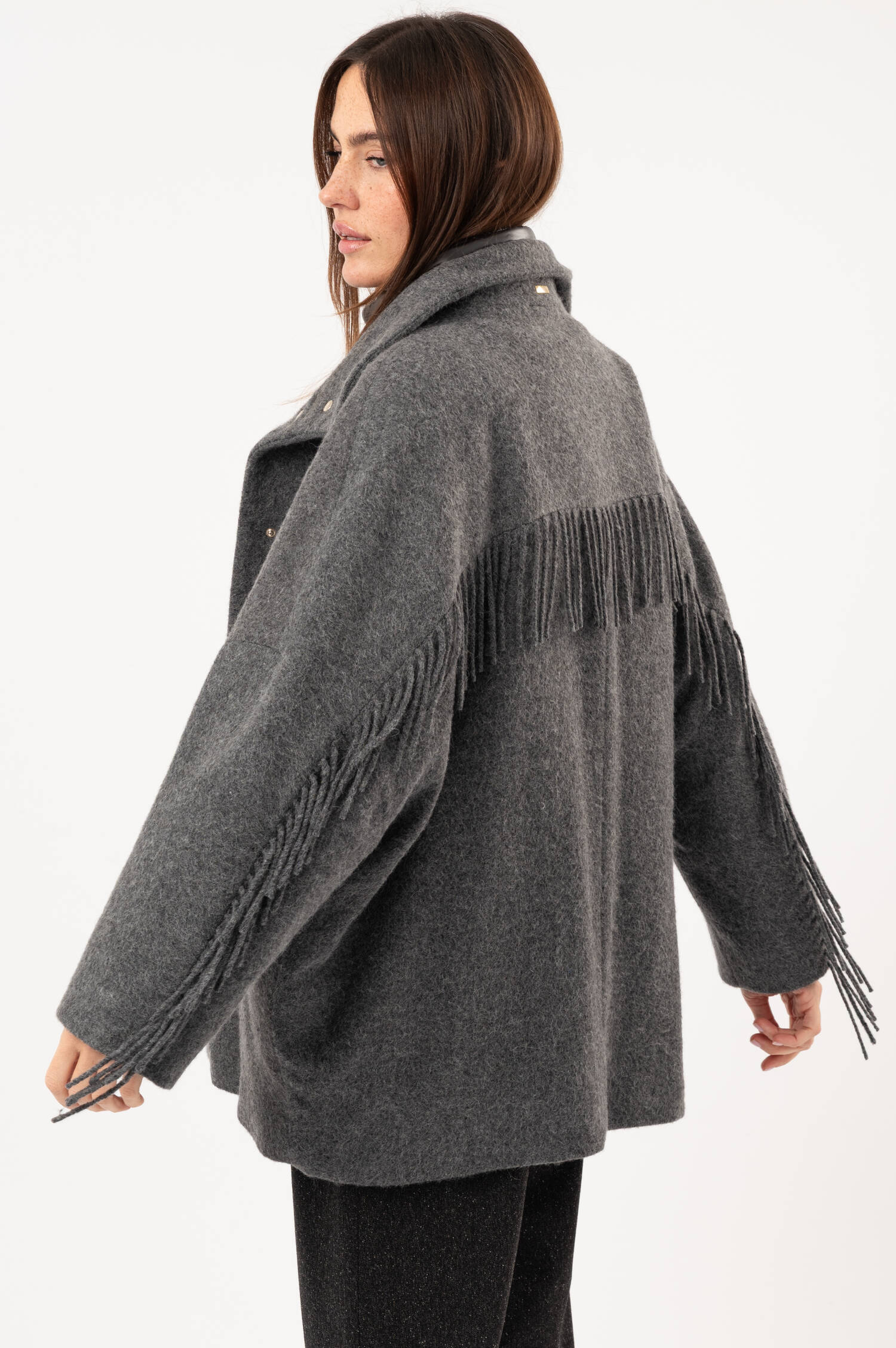 Woll-Mix-Jacke in Dunkelgrau