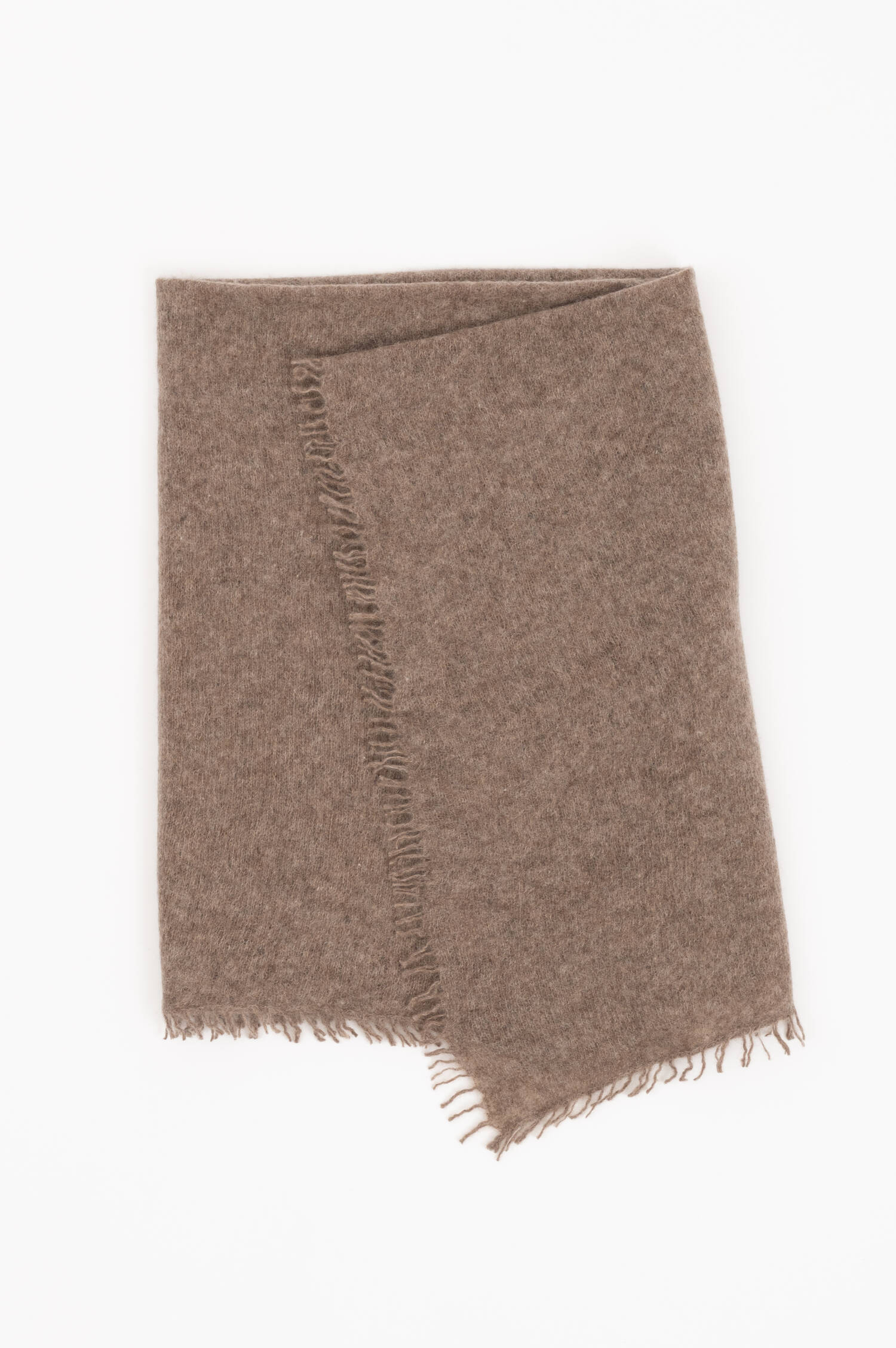 Doppelfädiger Cashmere Schal in Taupe meliert