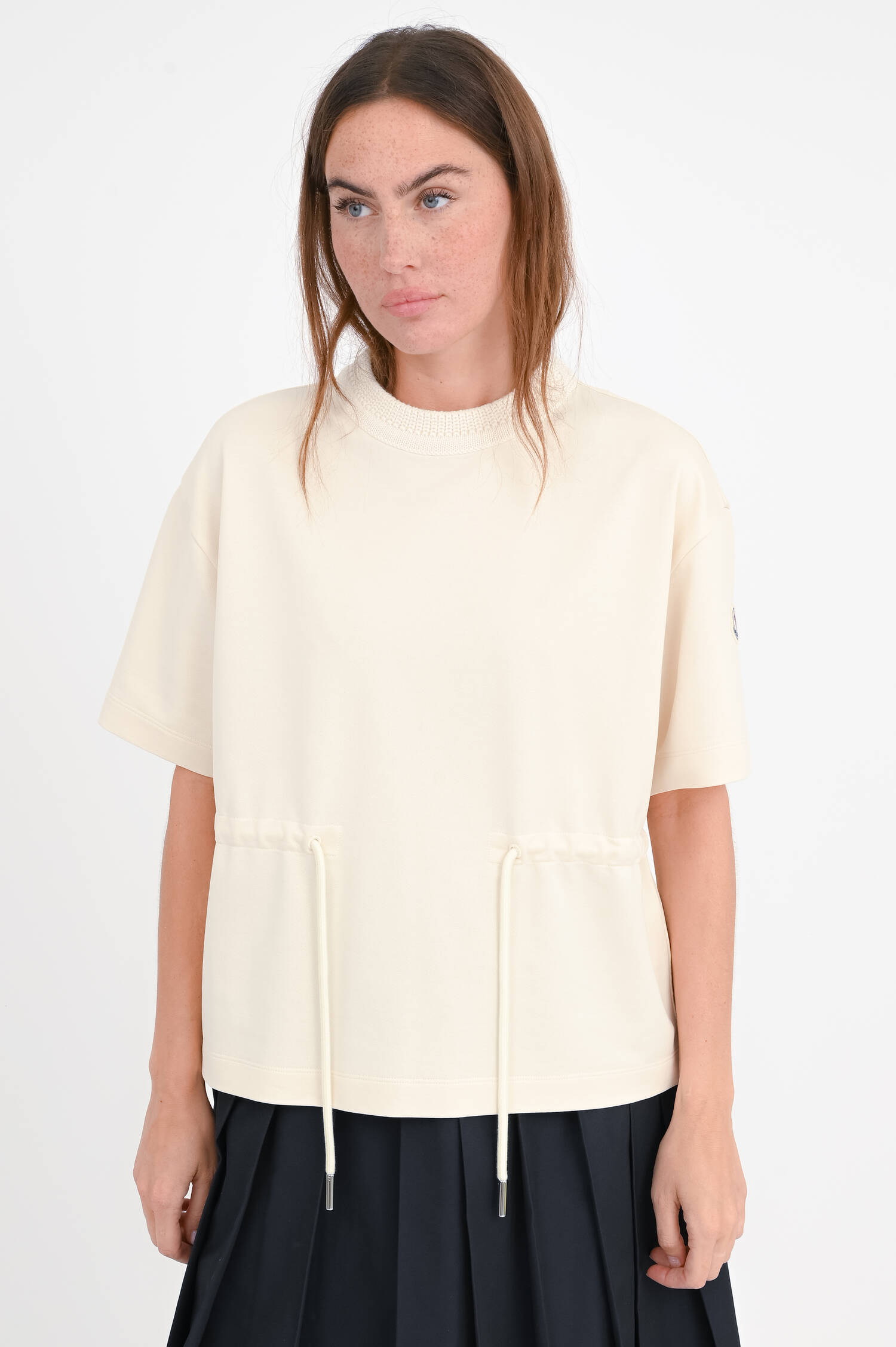 Oberteil mit Taillenband in Creme