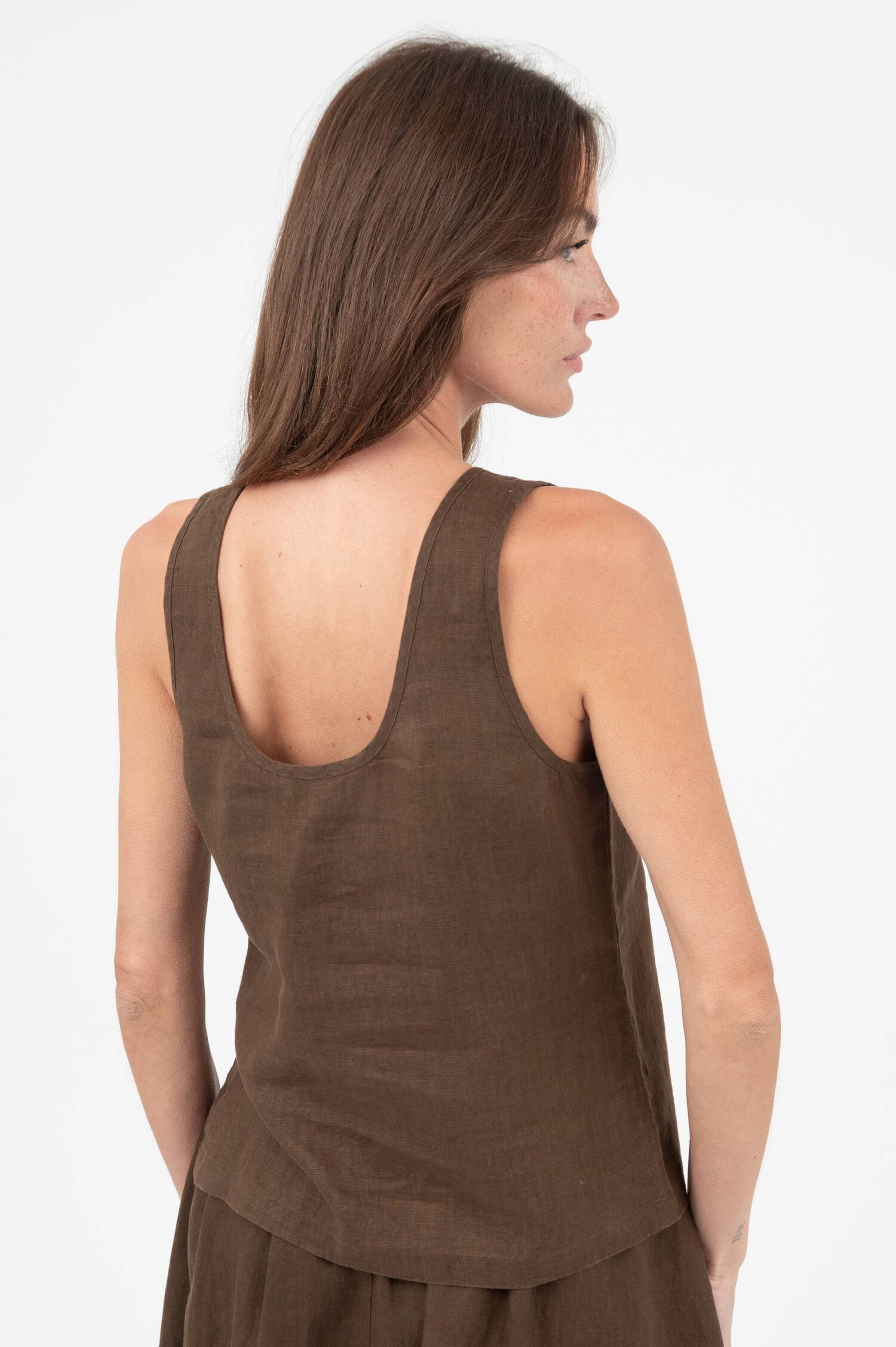 Tanktop aus Leinen in Braun Tanktop aus Leinen in Braun