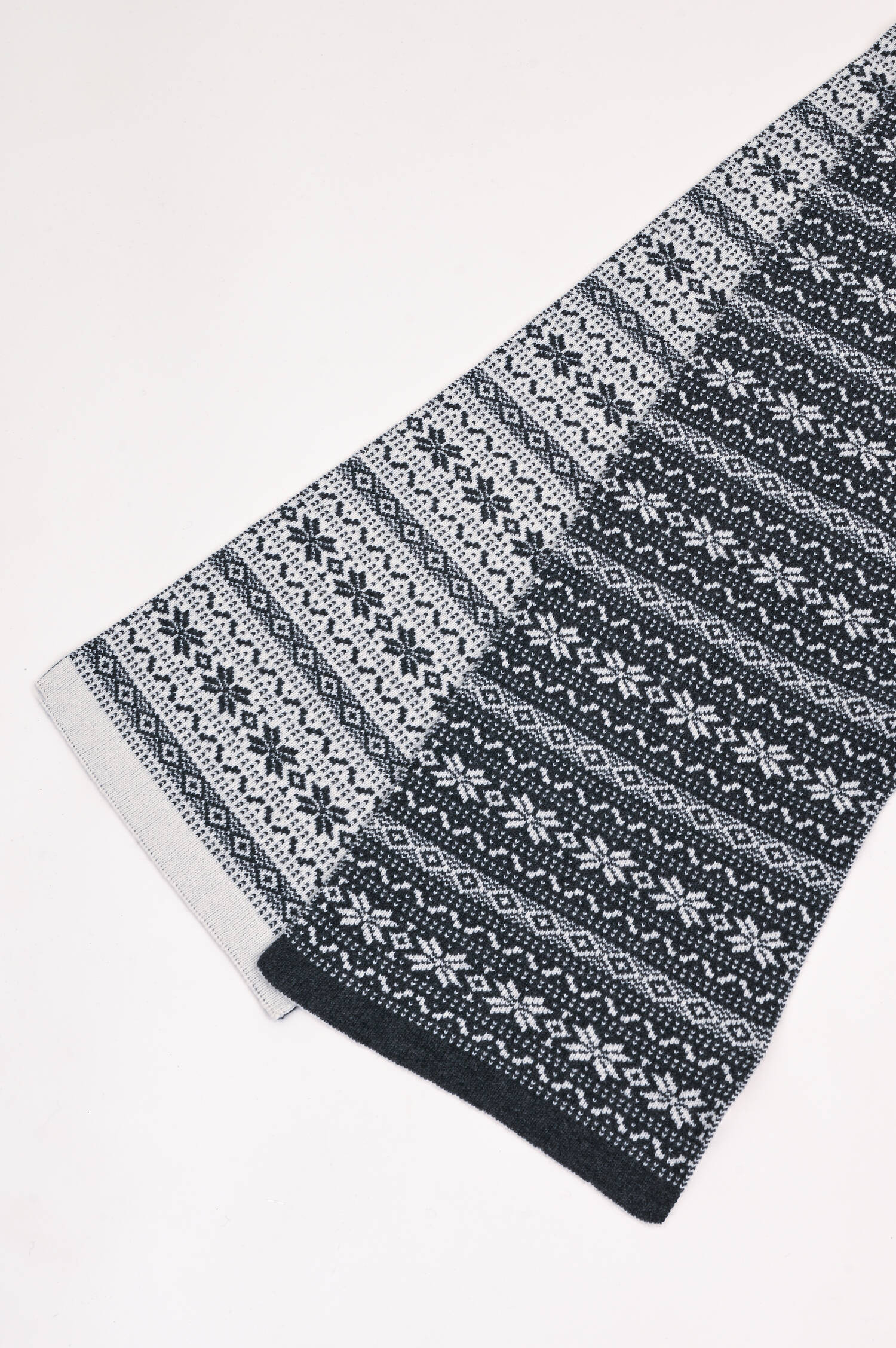 Cashmere-Schal mit Muster in Grau/Weiß Cashmere-Schal mit Muster in Grau/Weiß