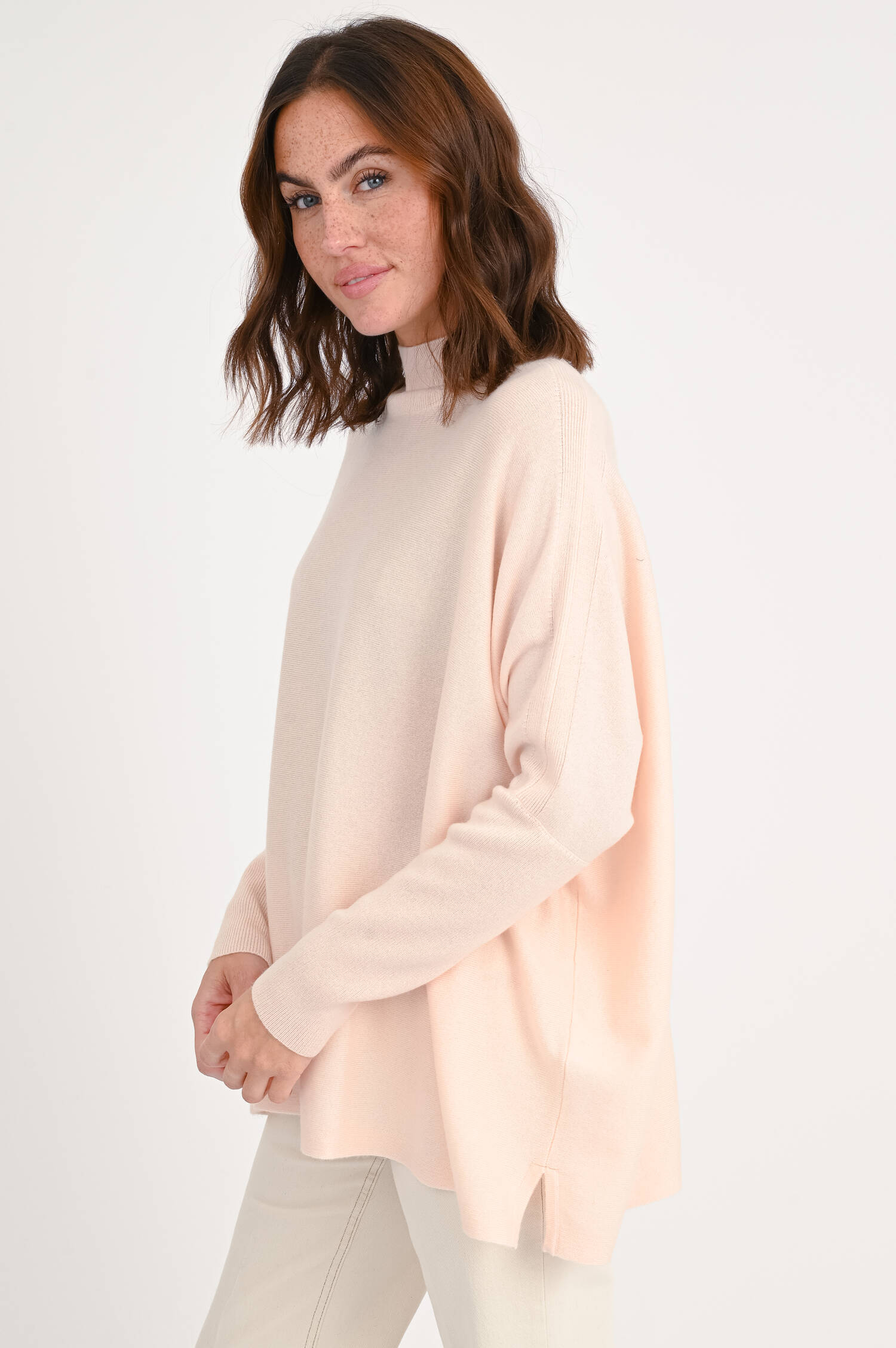 Pullover mit Stehkragen in Pearl Rosa Pullover mit Stehkragen in Pearl Rosa