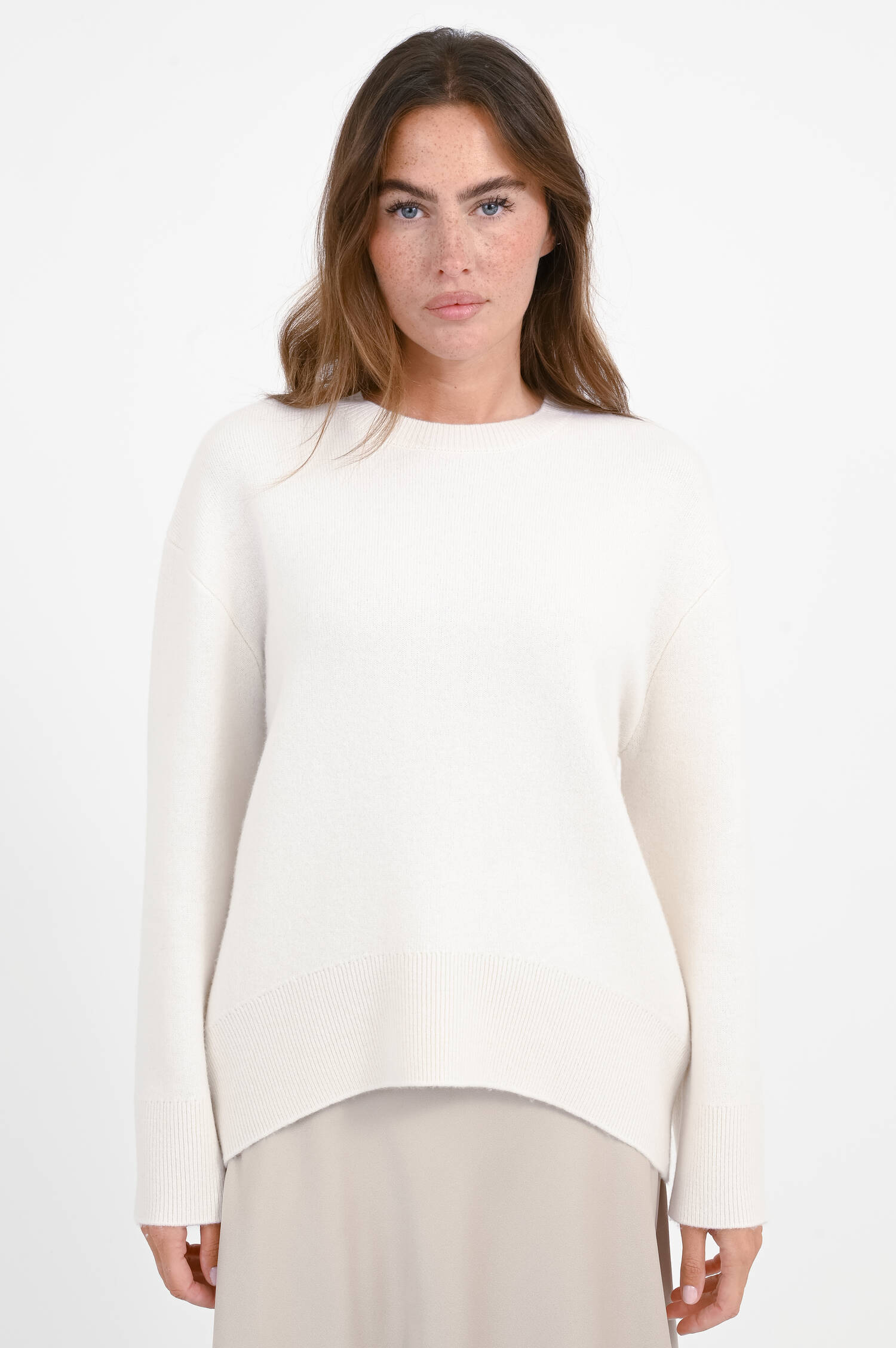 Pullover aus Woll-Cashmere-Mix in Natur