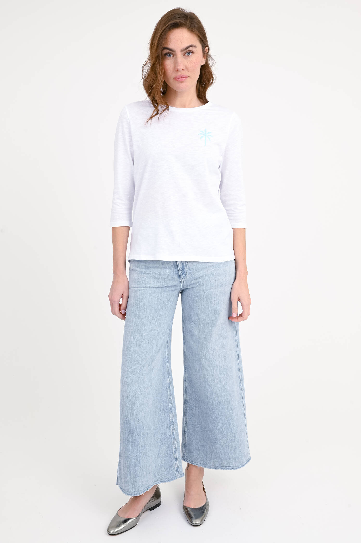 T-Shirt mit XXL Backprint in Weiß/Grün T-Shirt mit XXL Backprint in Weiß/Grün