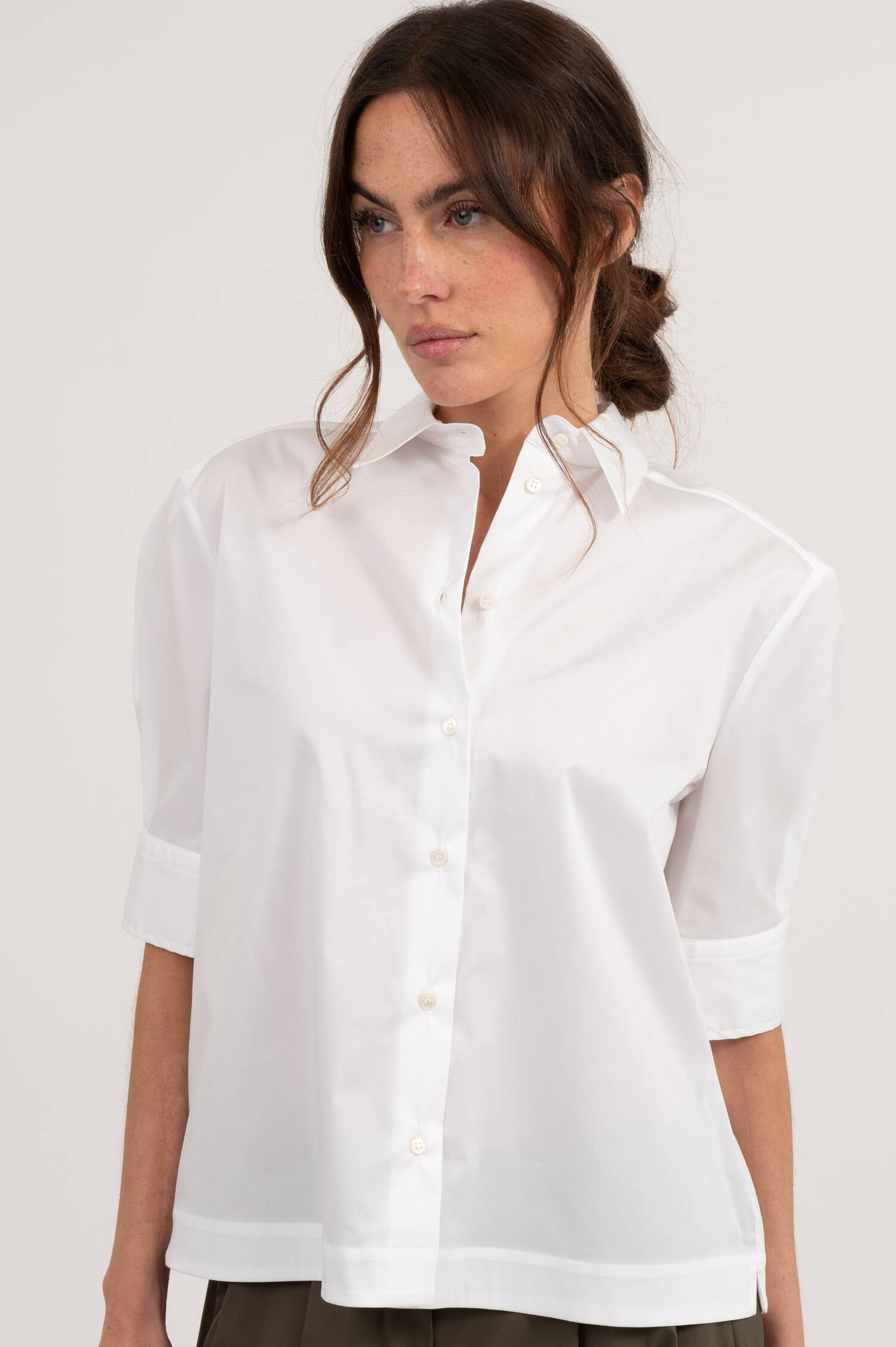 Kurzarm Bluse in Weiß Kurzarm Bluse in Weiß