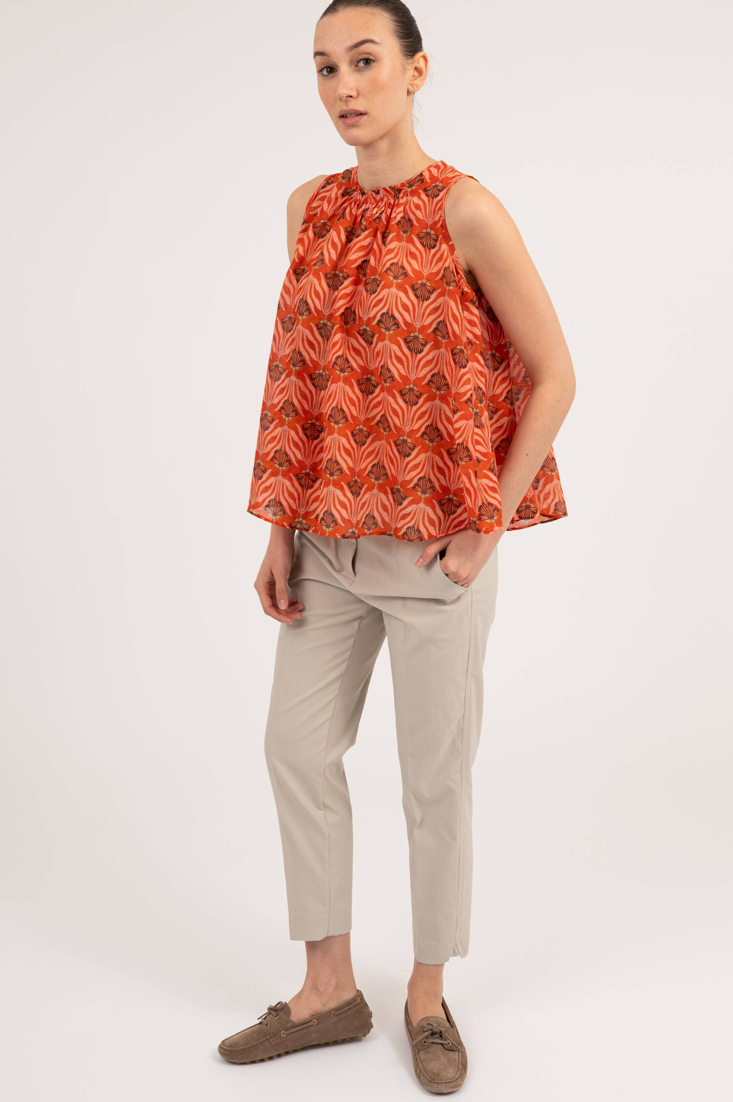 Gemustertes Blusentop SERAYA in Rot