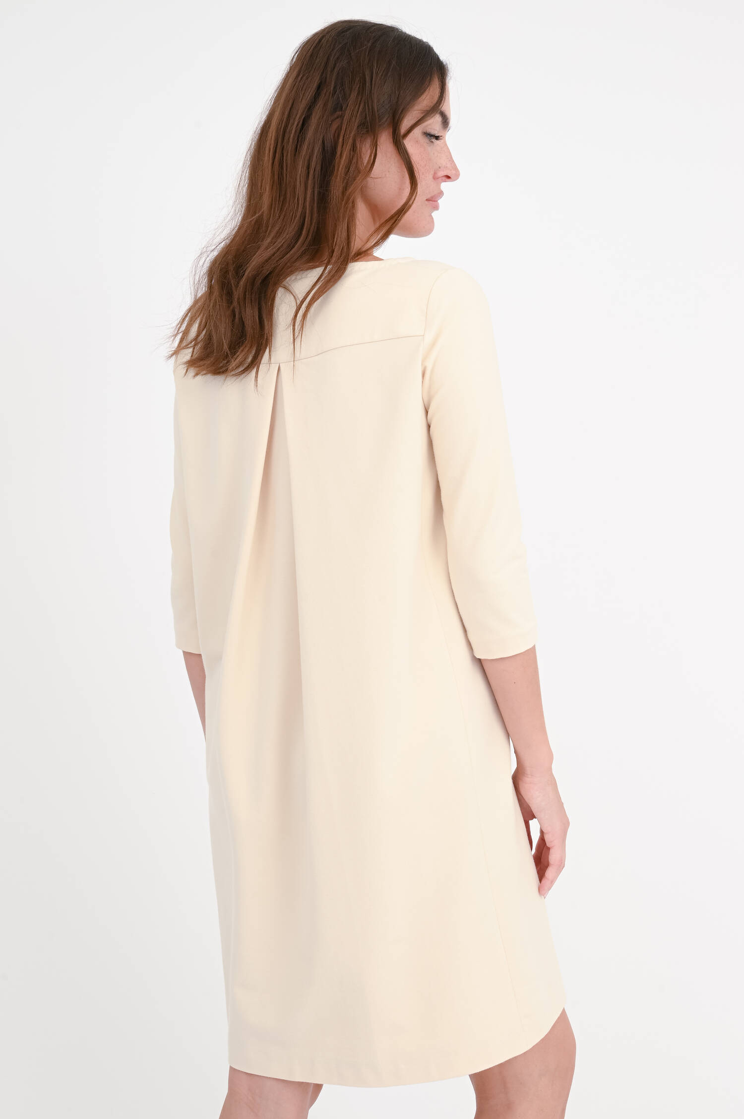 Jersey-Kleid mit 3/4 Arm in Beige