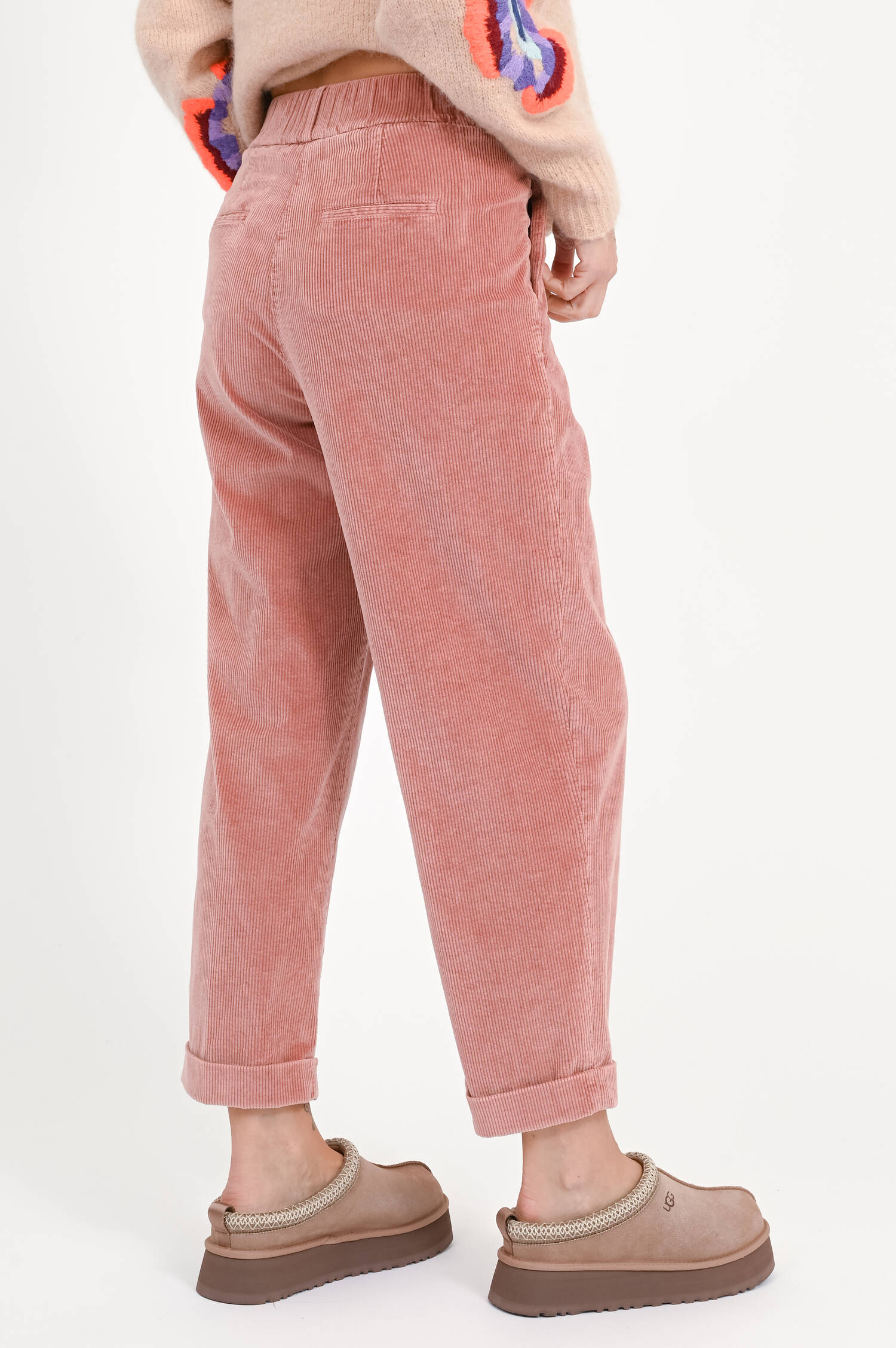 Straight-Leg-Pants mit Stulpe in Blush Red Straight-Leg-Pants mit Stulpe in Blush Red