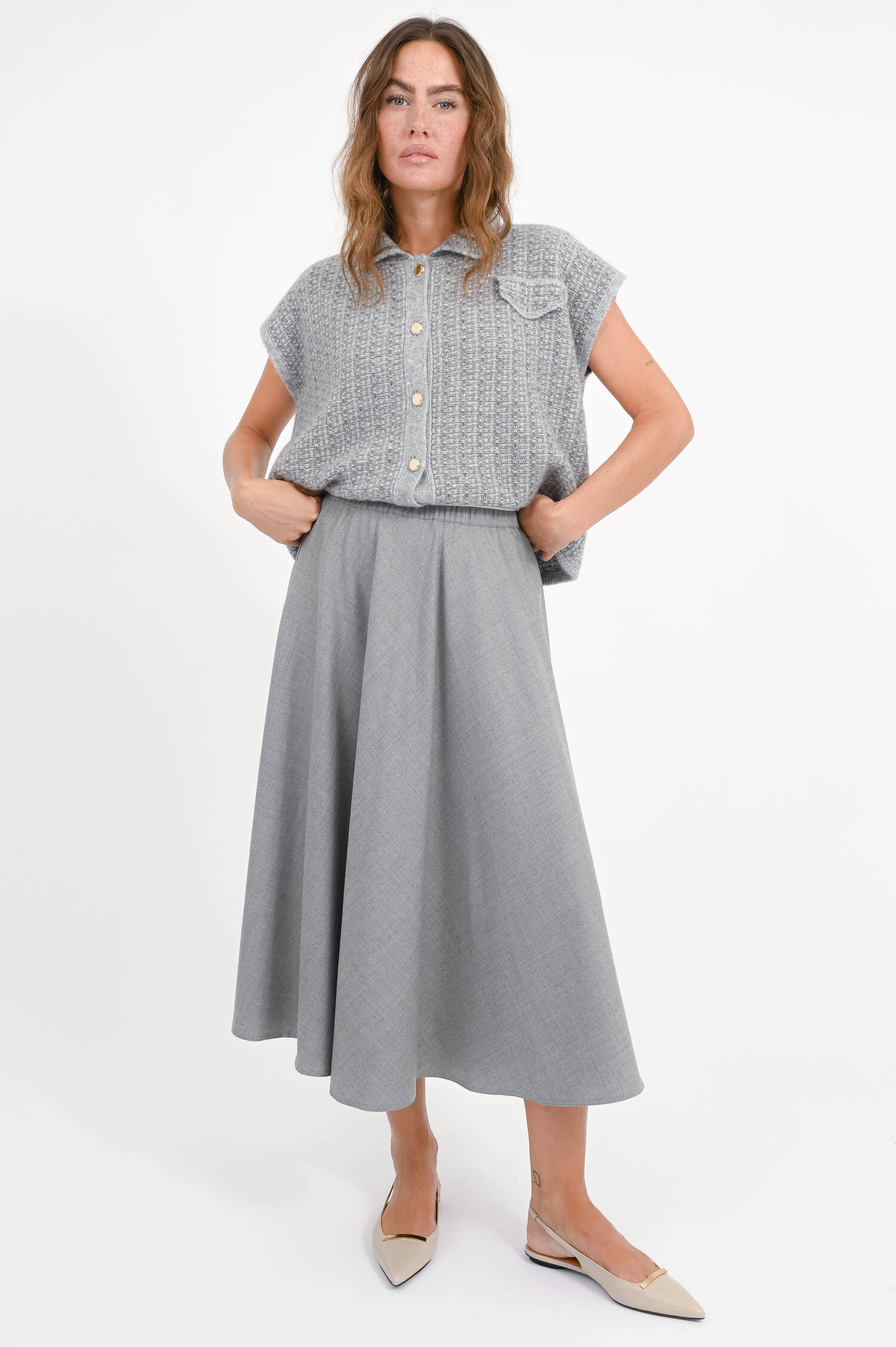 Wollrock in Hellgrau meliert Wollrock in Hellgrau meliert