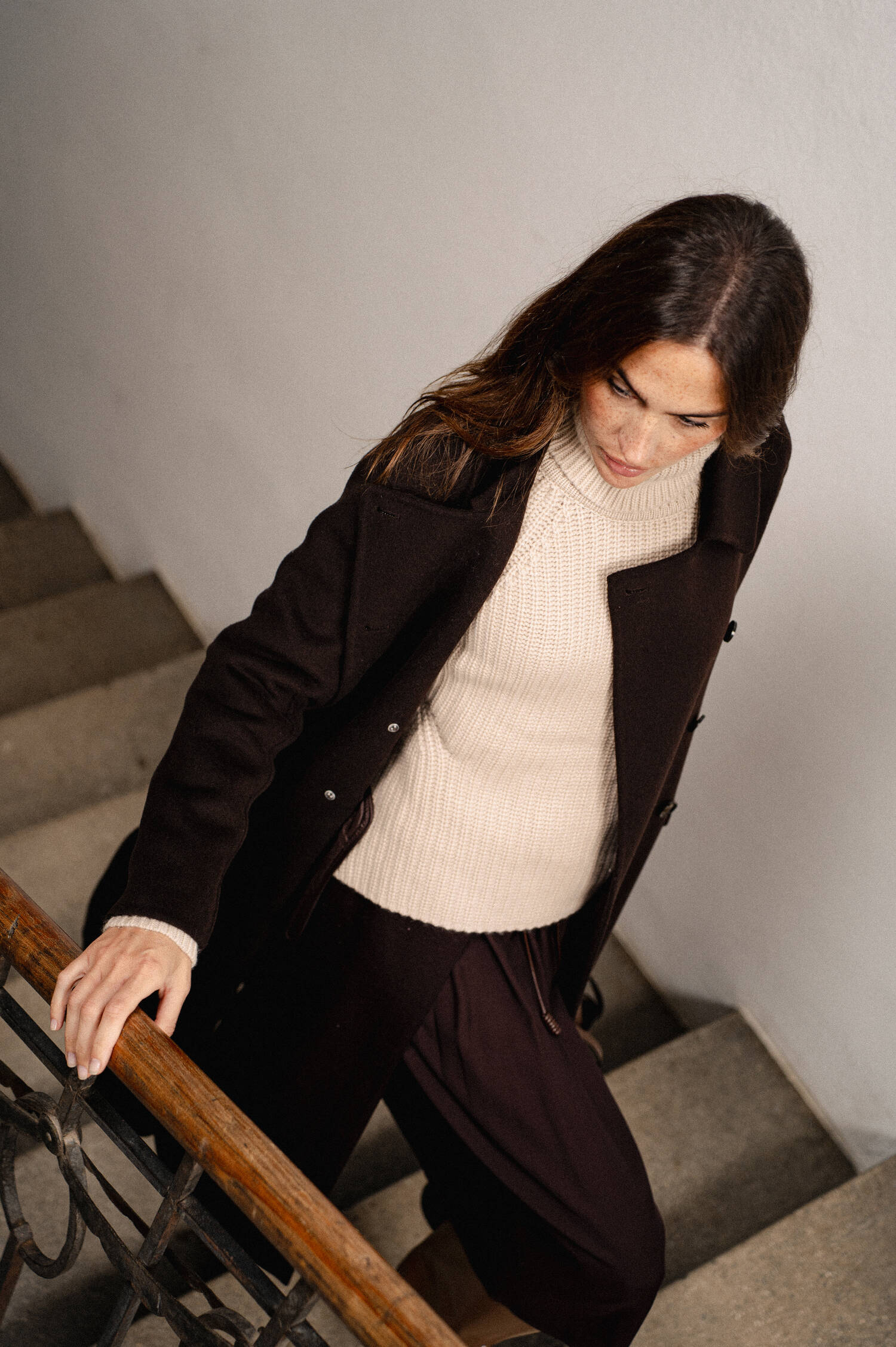 Cashmere-Rollkragen-Pullover in Beige