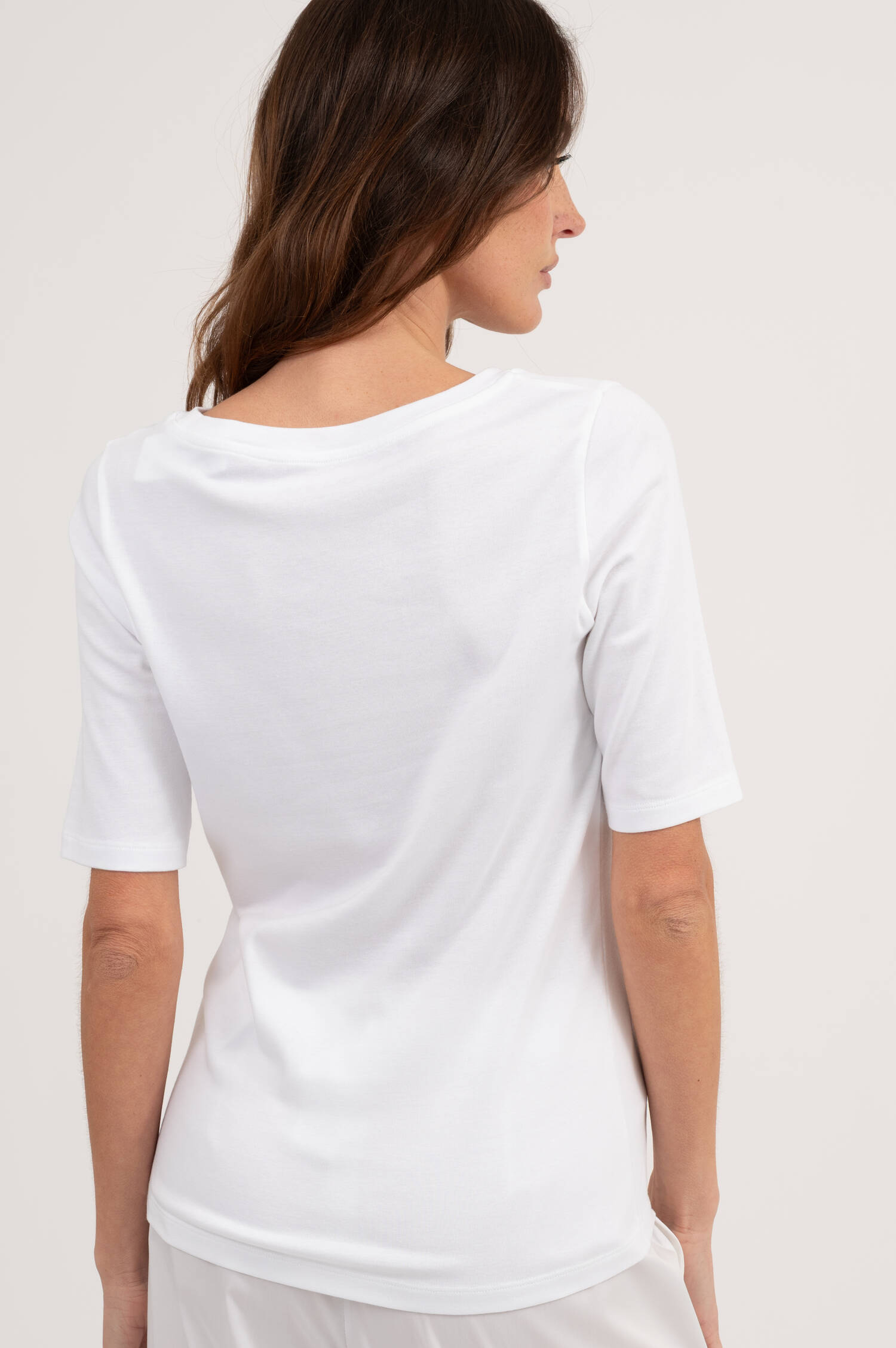 T-Shirt aus Model-Mix in Weiß