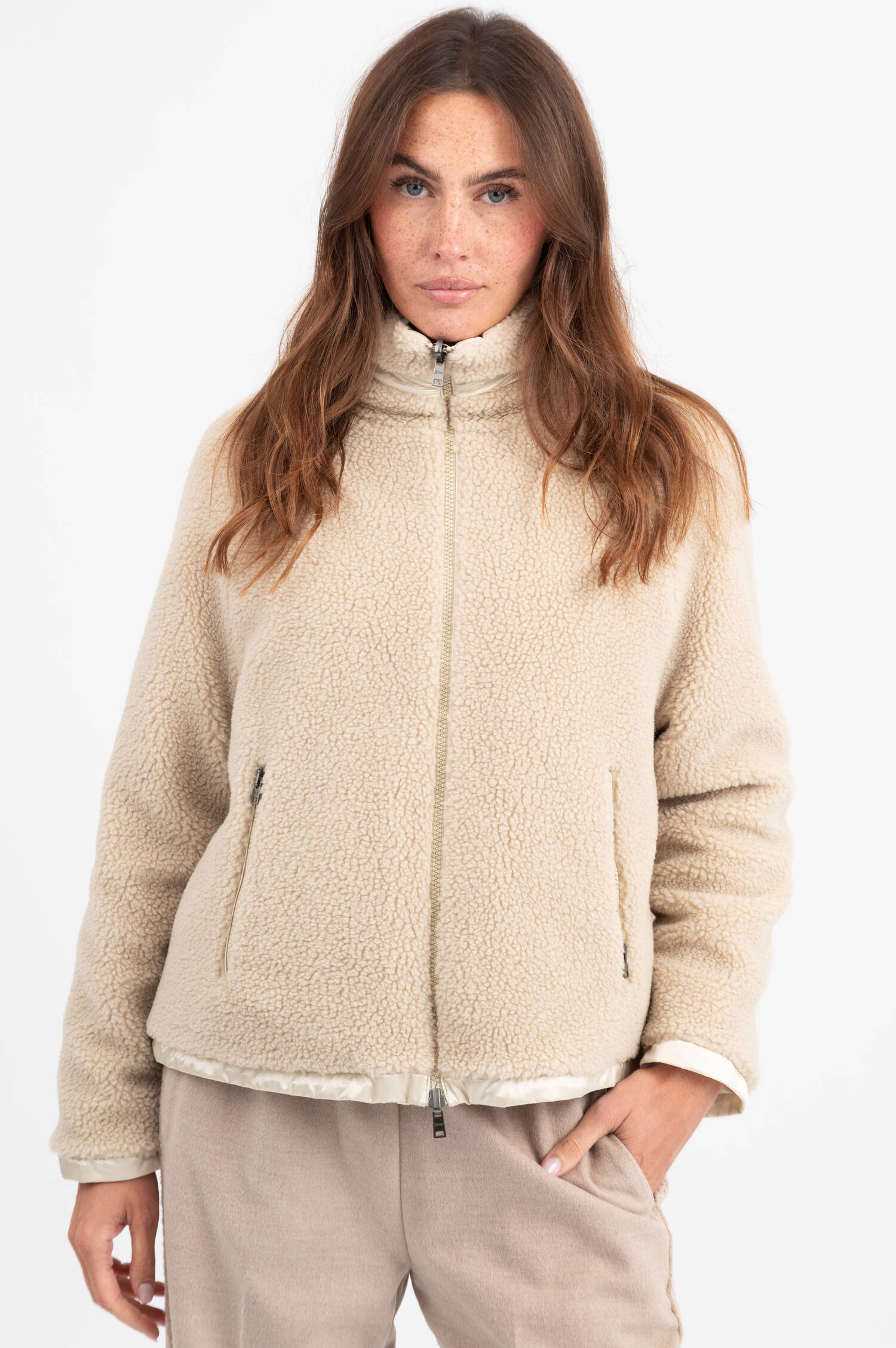 Teddyjacke in Beige