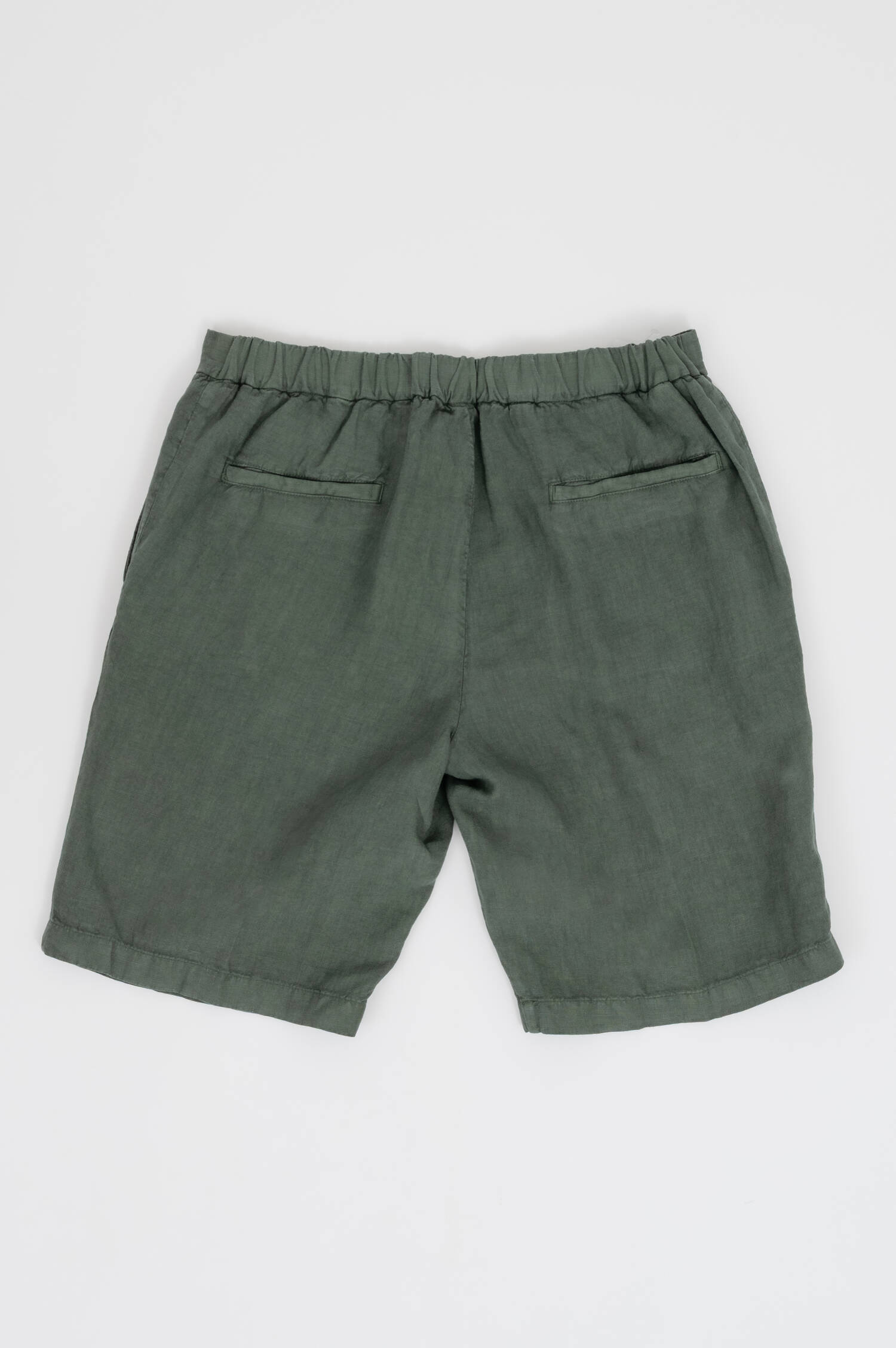 Leinen Bermuda in Dunkelgrün