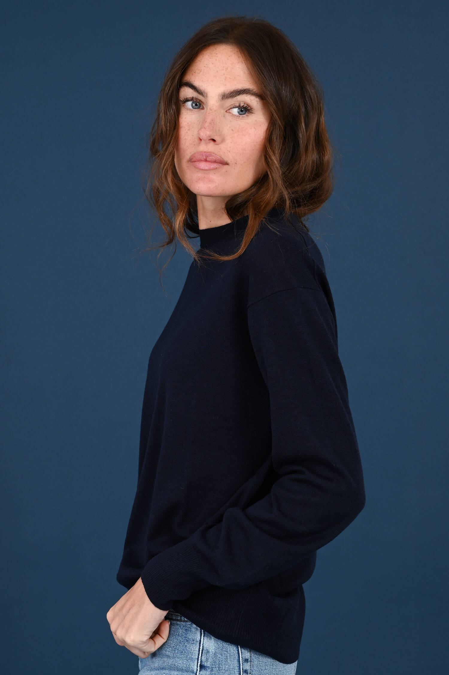 Strickpullover VENTO aus Woll-Cashmere-Mix in Blau