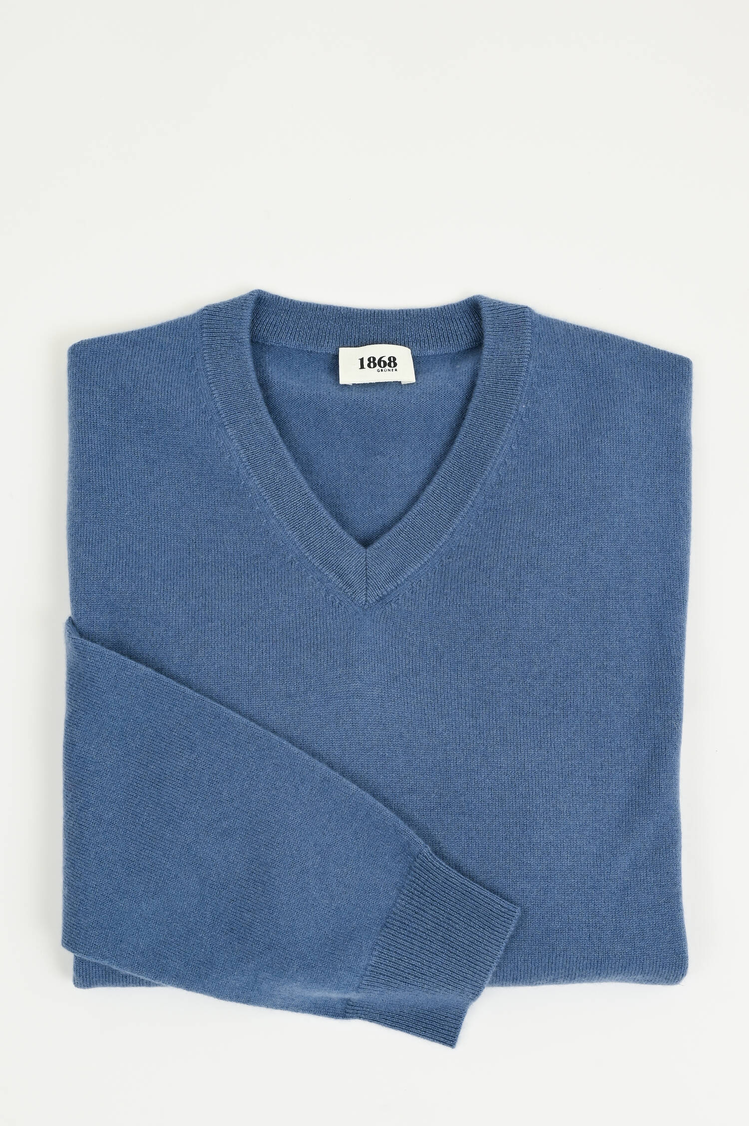 Cashmerepullover mit V-Neck in Sea Side