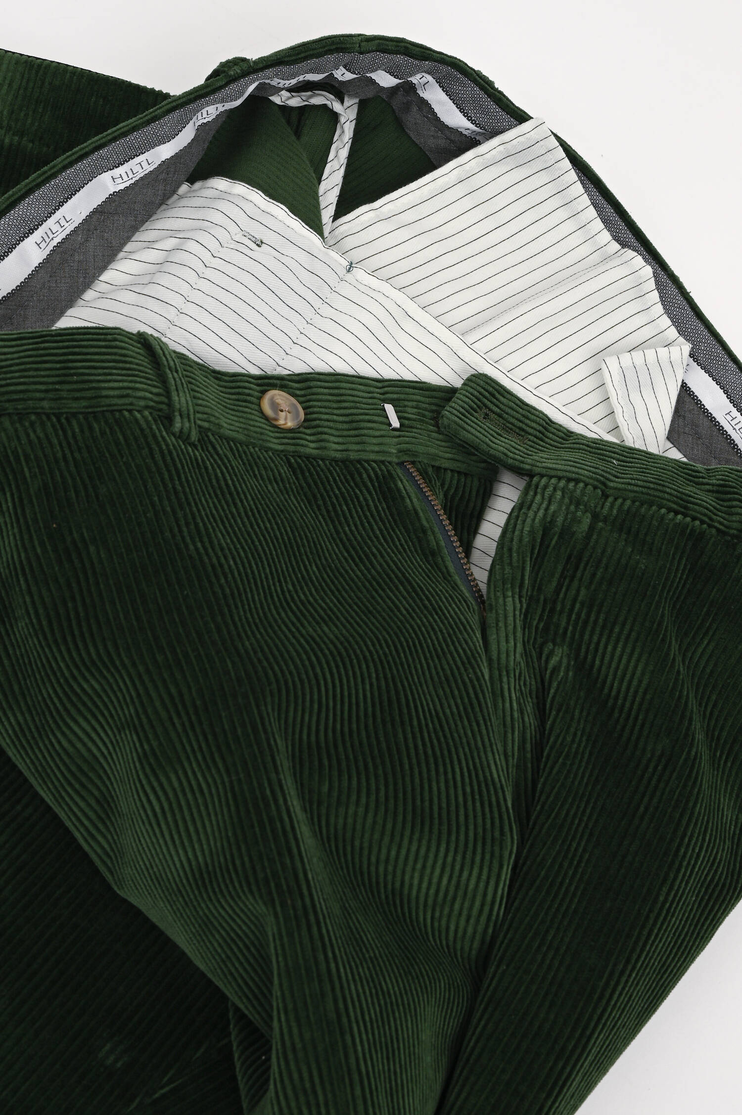 Hose PARMA aus Baumwollcord in Dunkelgrün