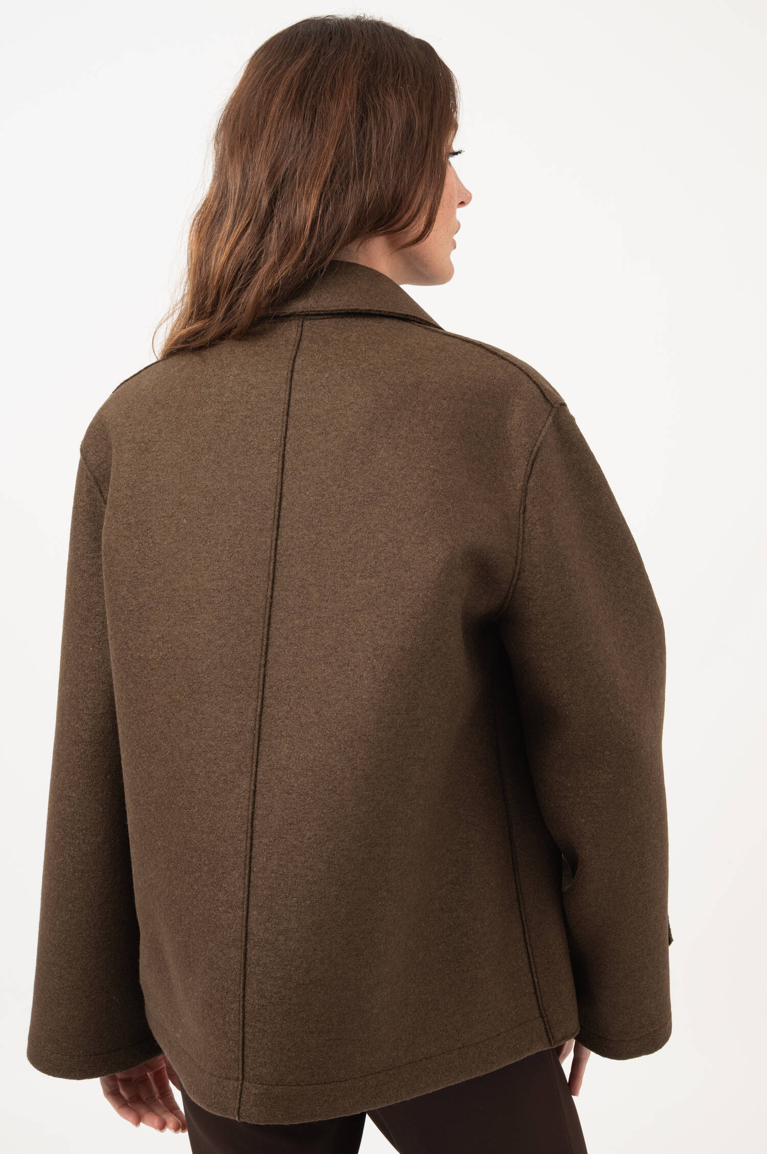Woll-Peacoat in Teddybraun
