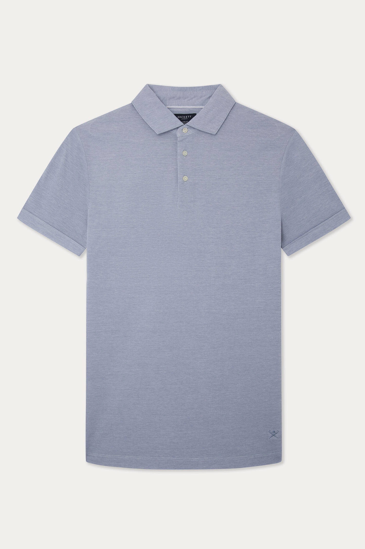 Poloshirt in Mittelblau meliert