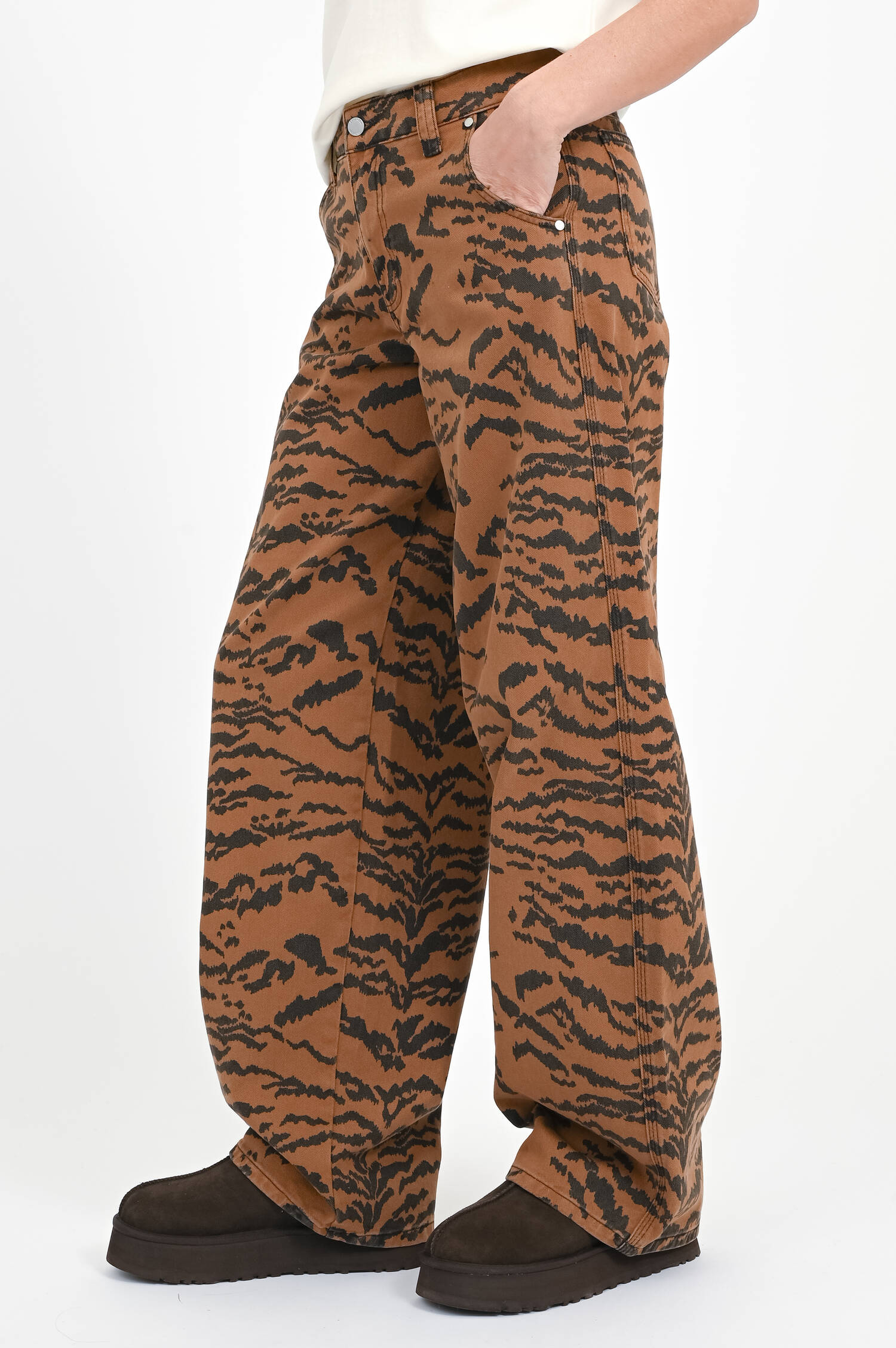 Jeans mit Animal-Print in Cinnamon