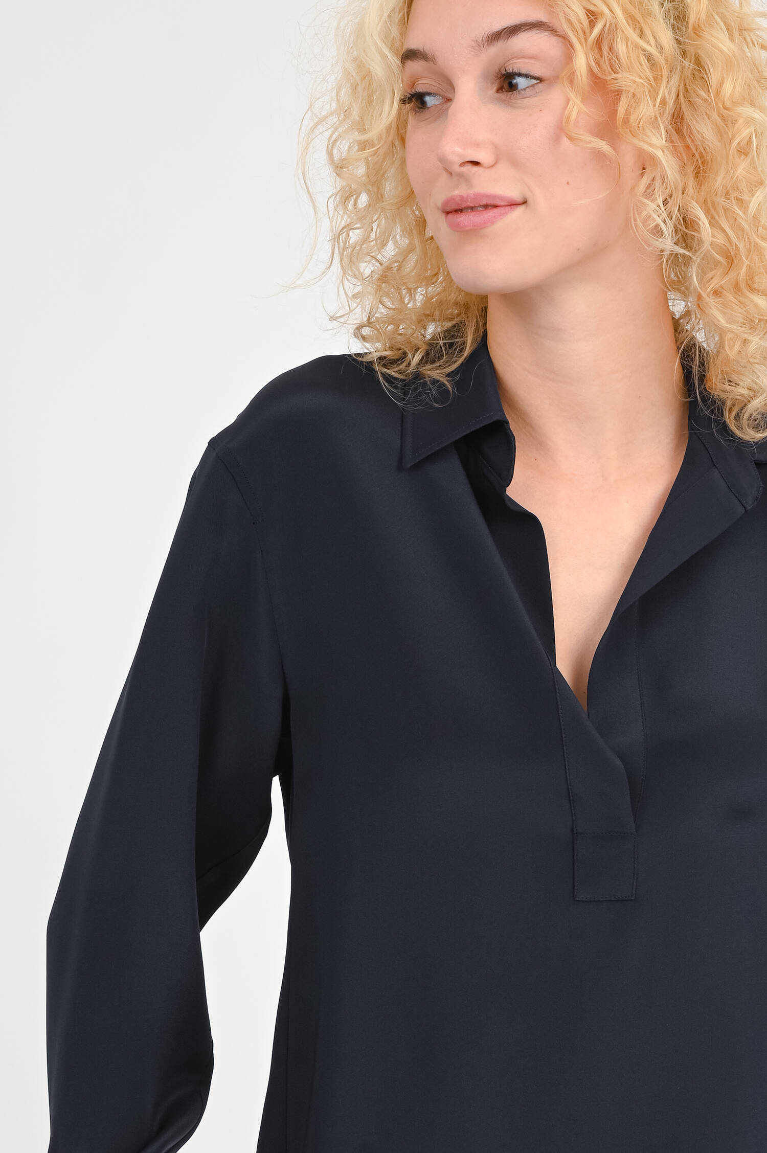 Seidenbluse ZANZERO in Navy