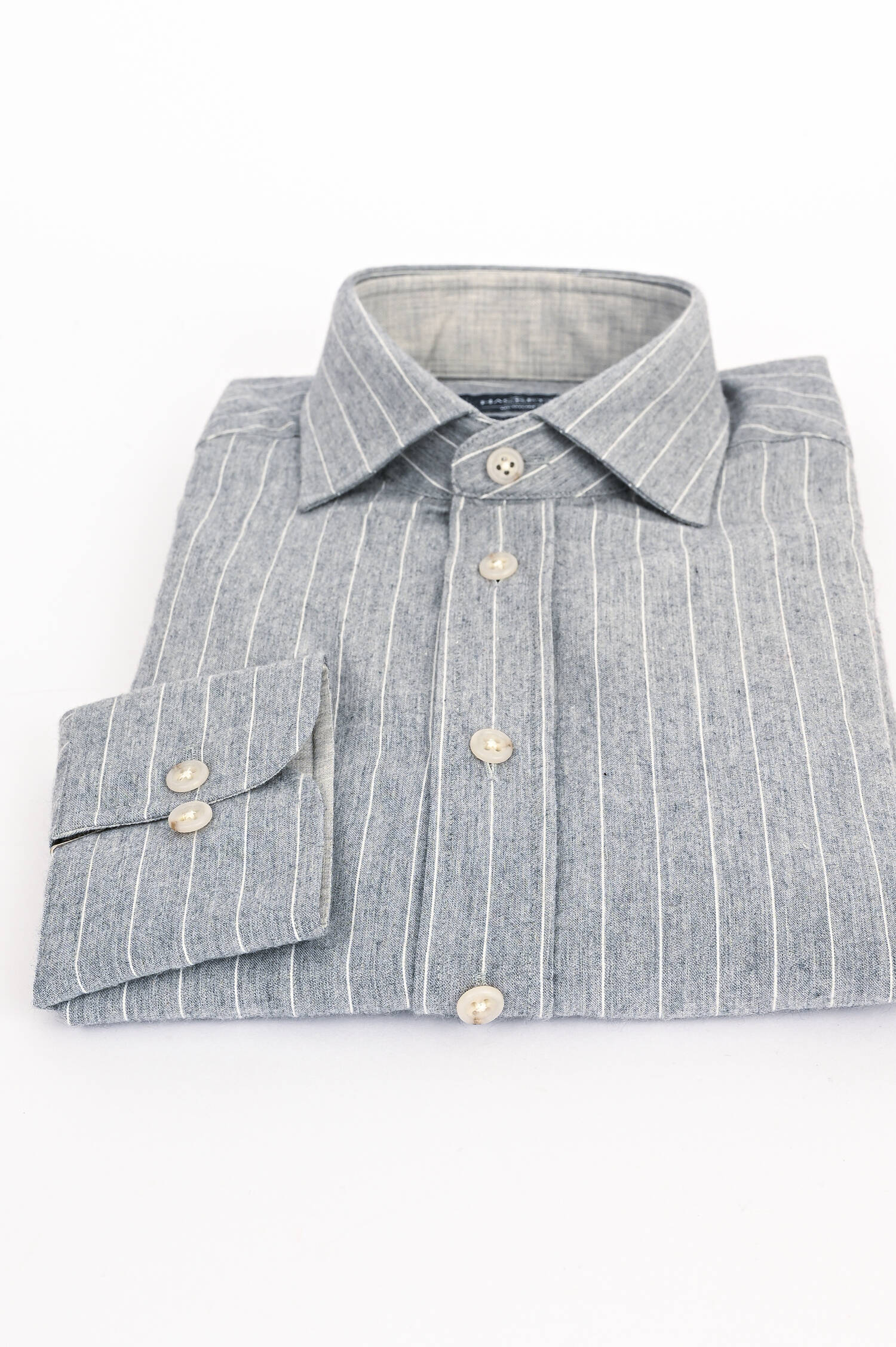 Hemd mit Nadelstreifen in Hellgrau/Weiß