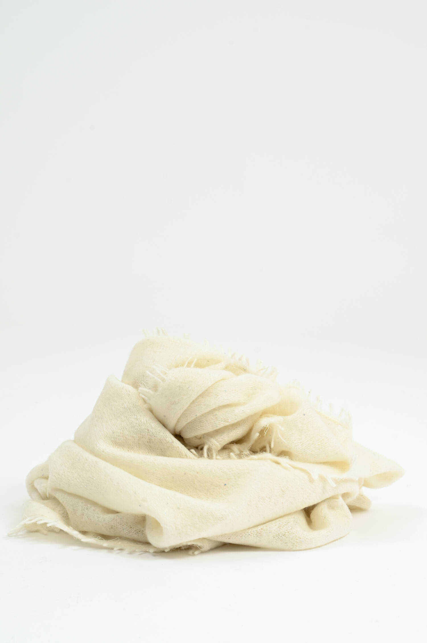 Micro-Pailetten-Schal aus Cashmere in Creme