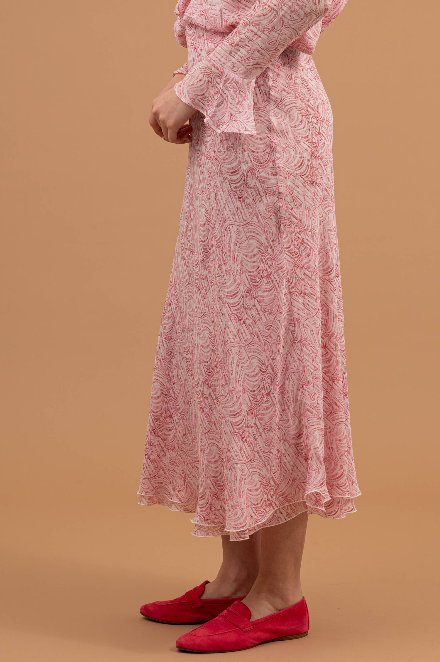 Schlupfrock PANJA mit Flamingoprint in Rosa/Weiß