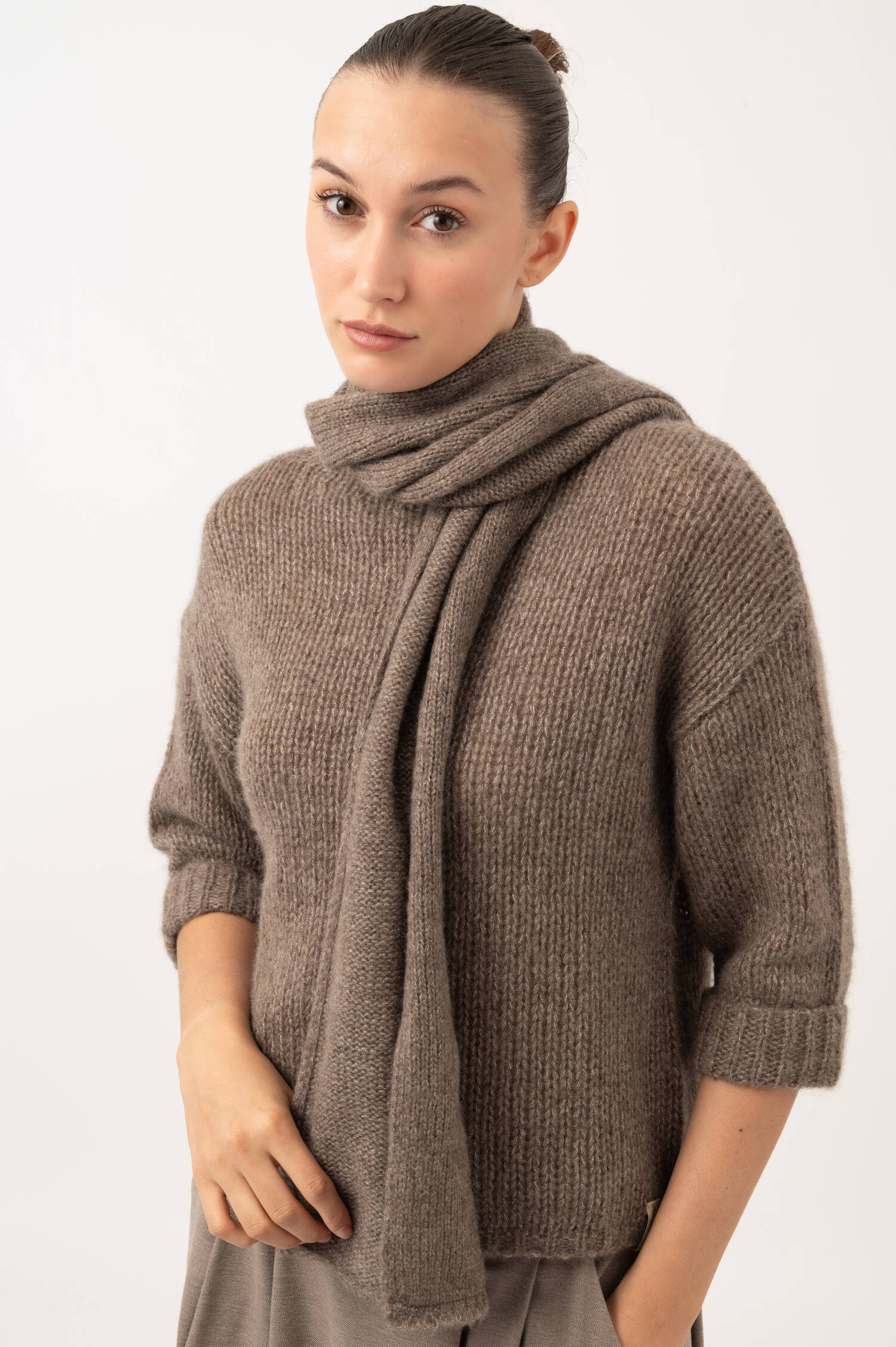 Cashmere-Schal in Braun