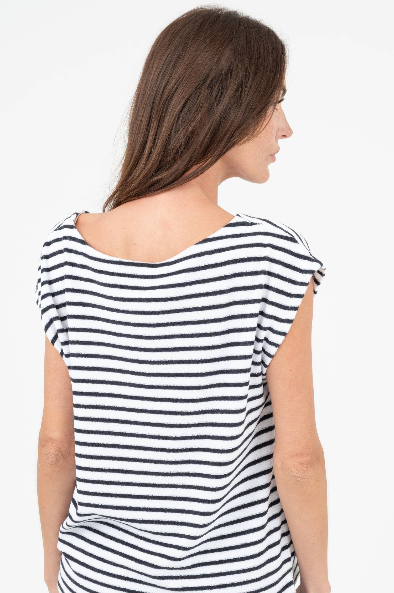 Frottee Shirt in Navy/Weiß gestreift Frottee Shirt in Navy/Weiß gestreift
