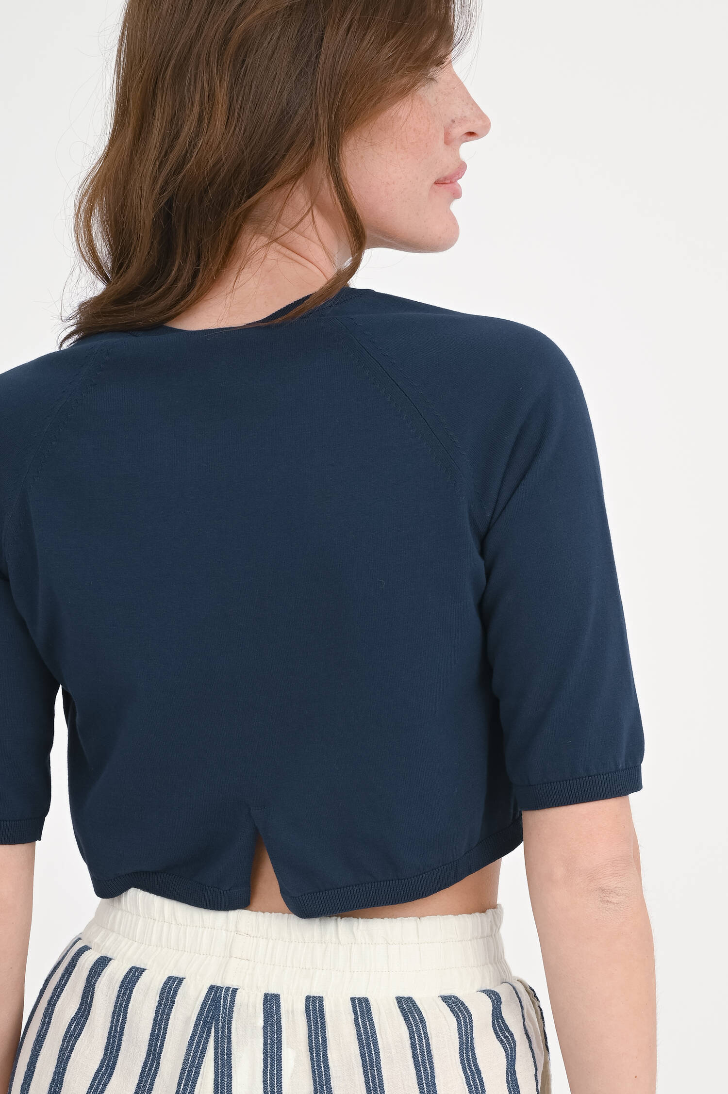 Cropped Cardigan PAM in Ultramarine