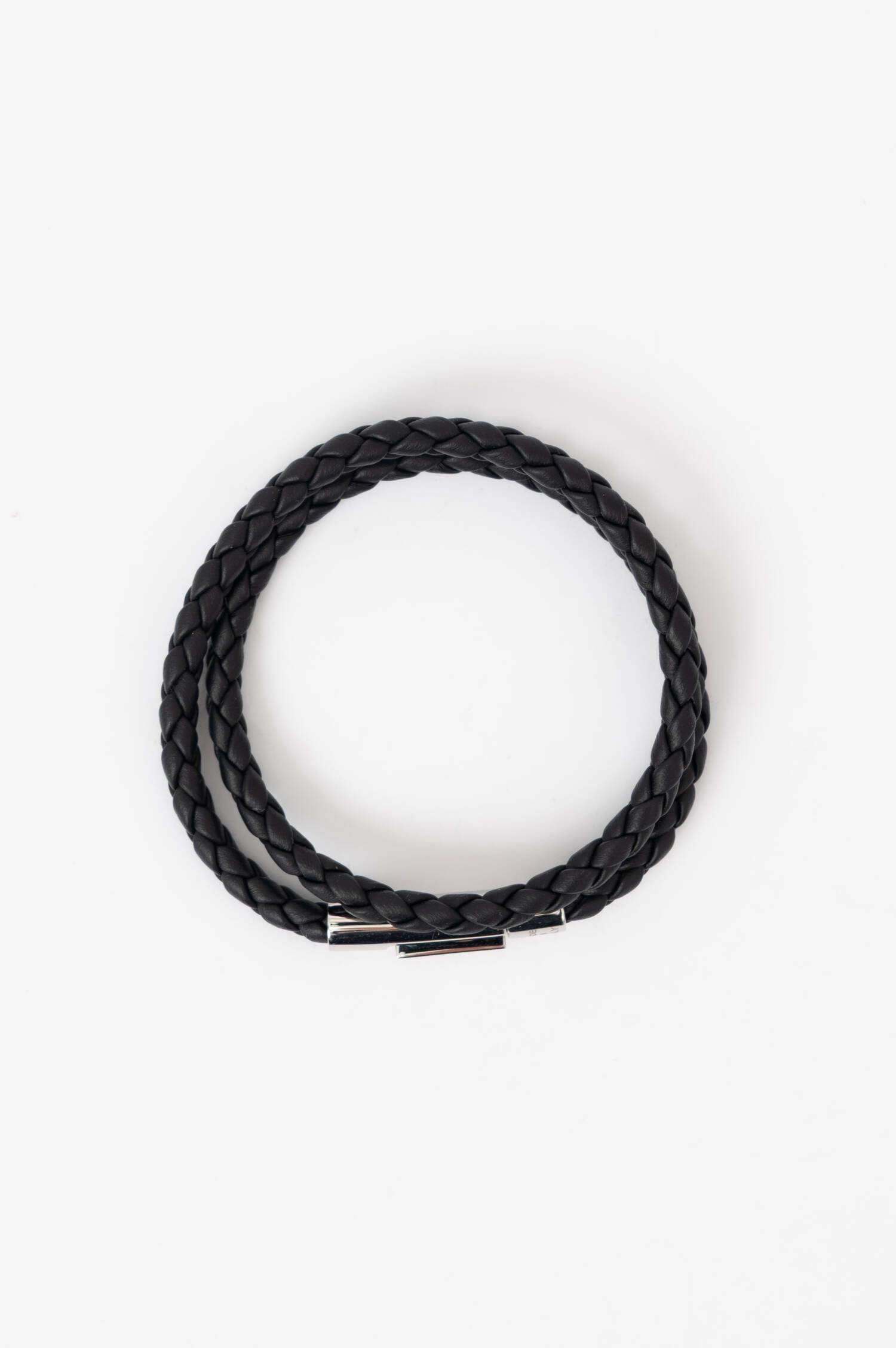 Geflochtenes Armband aus Leder in Schwarz