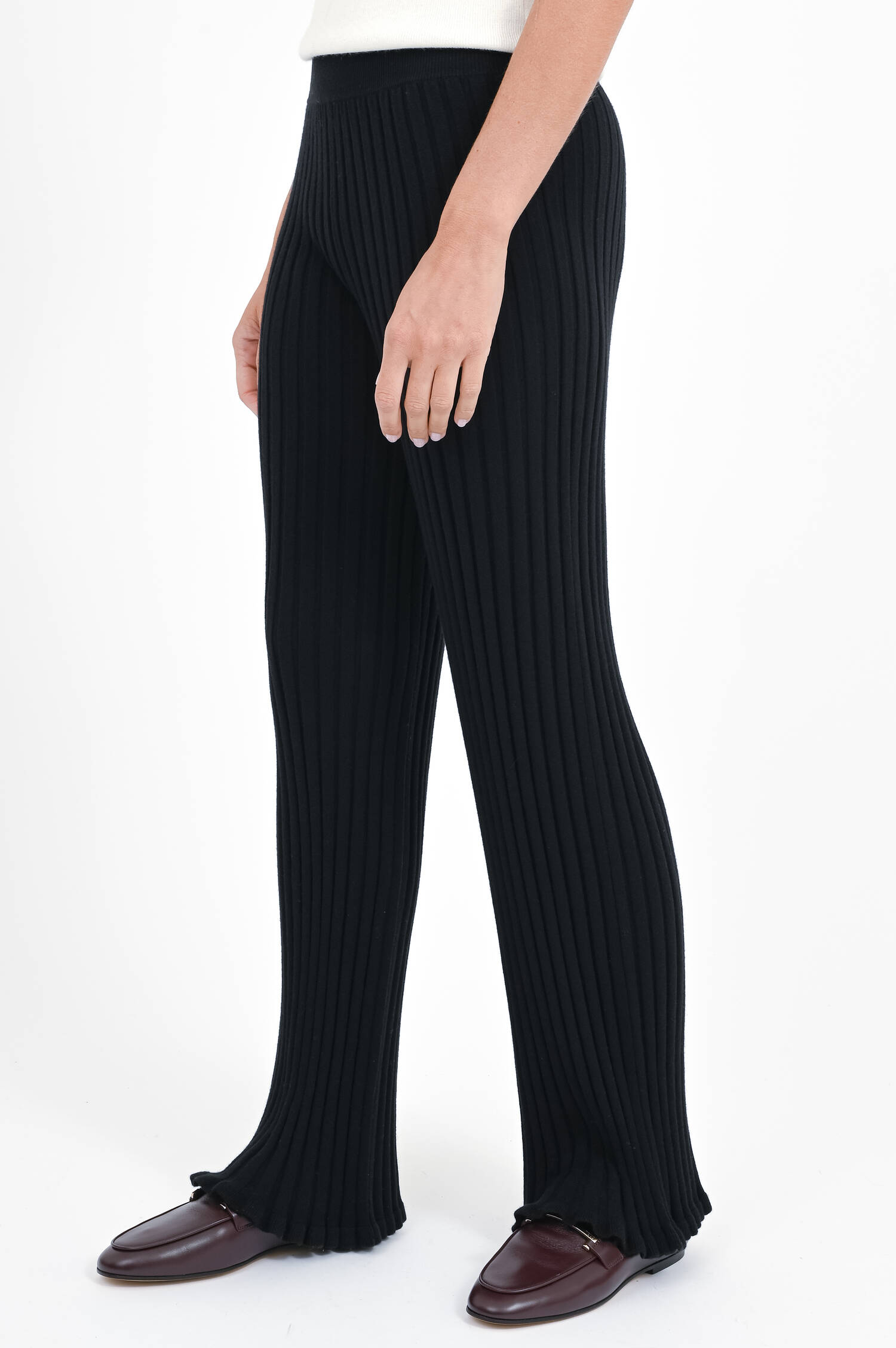 Hose aus Baumwoll-Cashmere-Mix in Schwarz