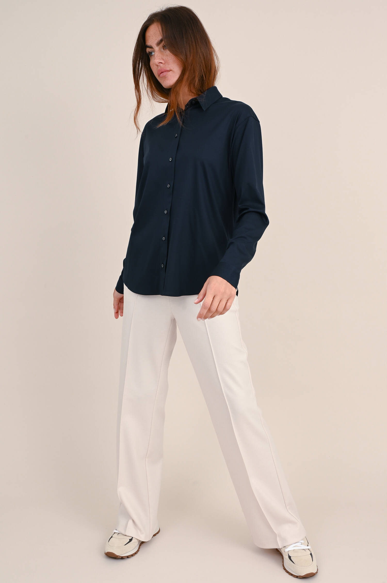 Jersey Langarm-Bluse in Navy Jersey Langarm-Bluse in Navy
