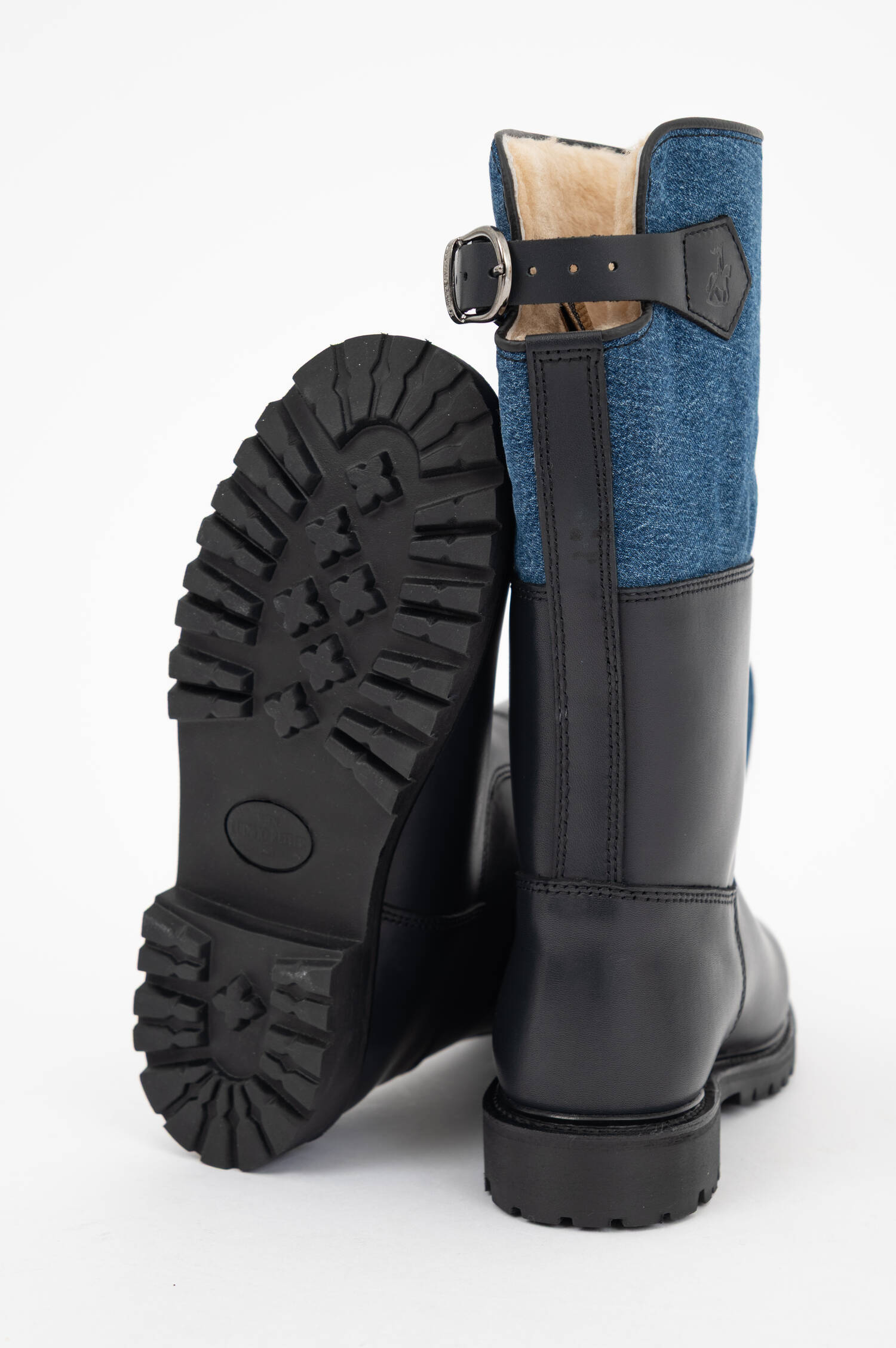 Lederstiefel MARONIBRATER in Blau/Schwarz