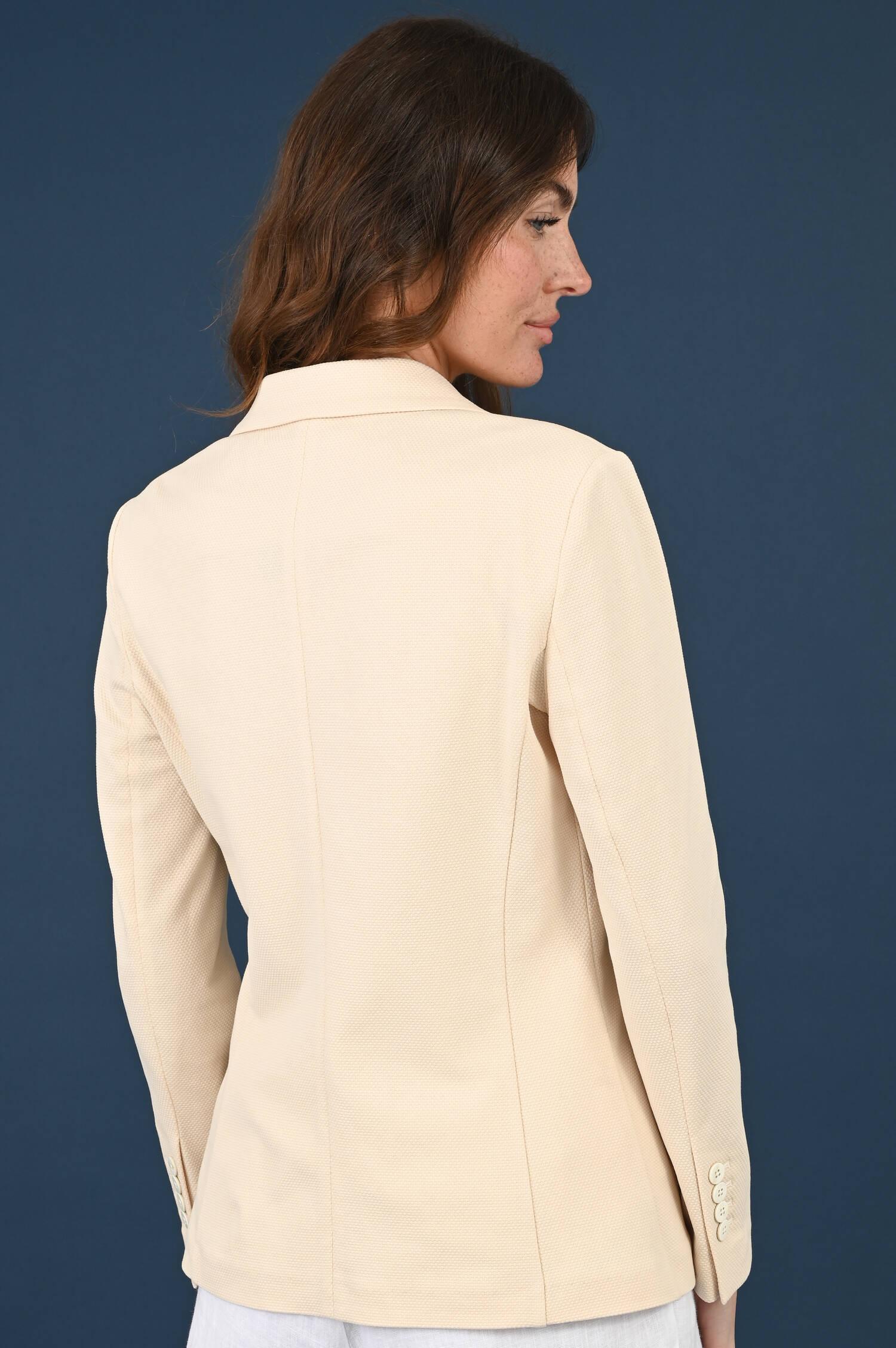 Einreihiger Oxford Blazer in Sugar Einreihiger Oxford Blazer in Sugar